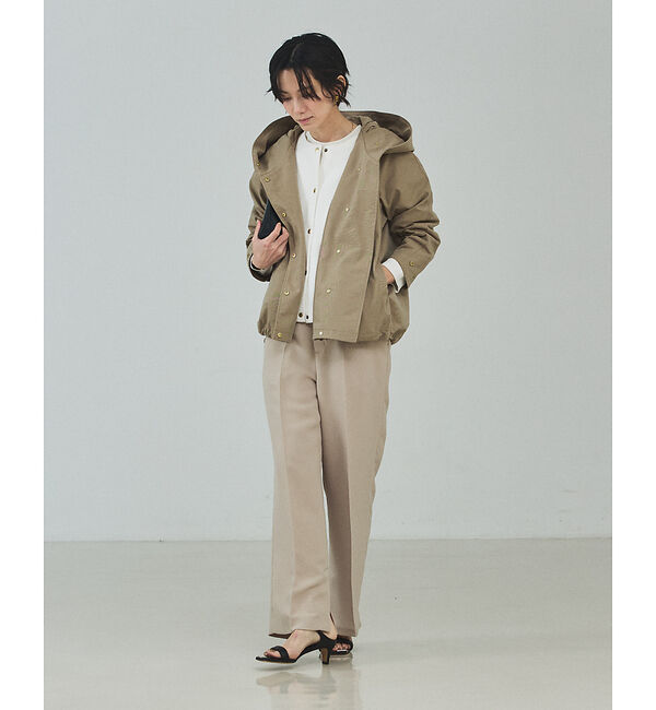 qualite「大好評につき予約開始！【小顔効果抜群！大人のフードブルゾン】タスランストレッチフ」|ブルゾン・スタジャン|