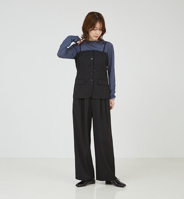 abahouse mavie「【セットアップ対応】ピンストライプ＆無地タックワイドパンツ」|その他|