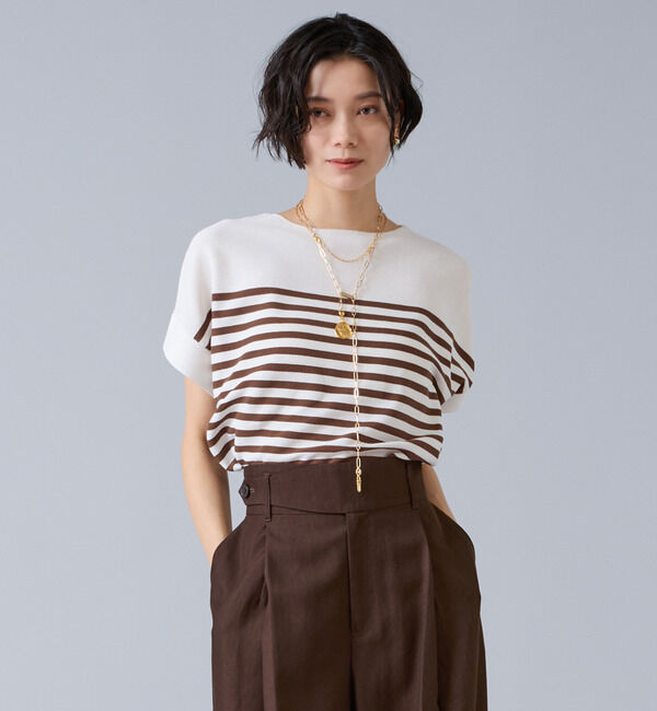 Liesse「ガーターサマーニット」|ニット・セーター|ブラウン