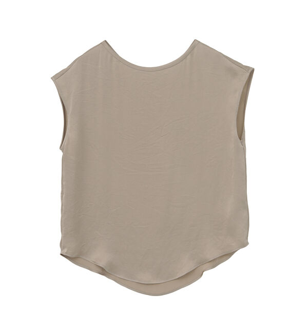 Liesse「サテンフレンチスリーブブラウス」|シャツ・ブラウス|ライトベージュ