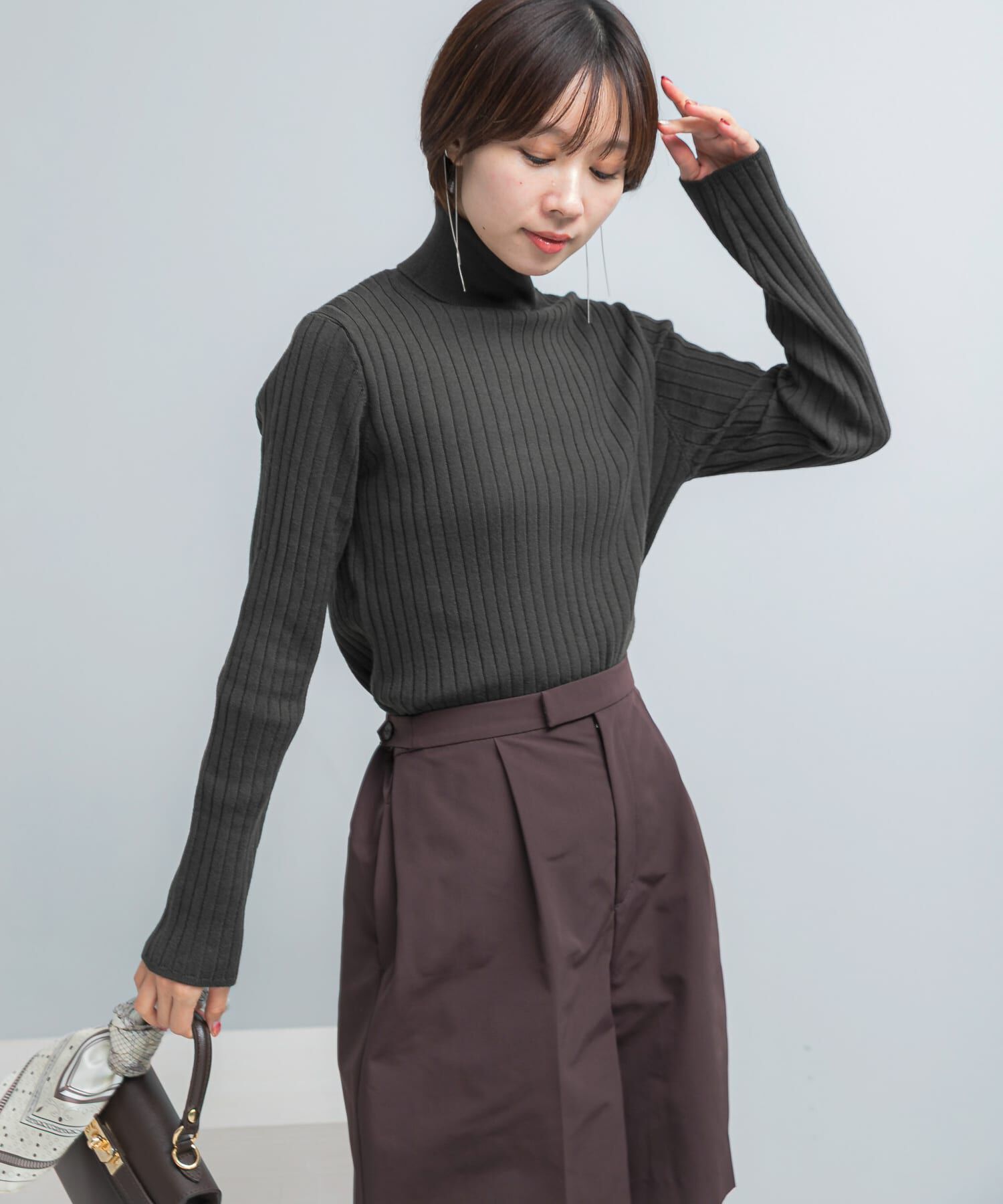 URBAN RESEARCH ROSSO「エクストラファインリブタートルニット」|ニット・セーター|