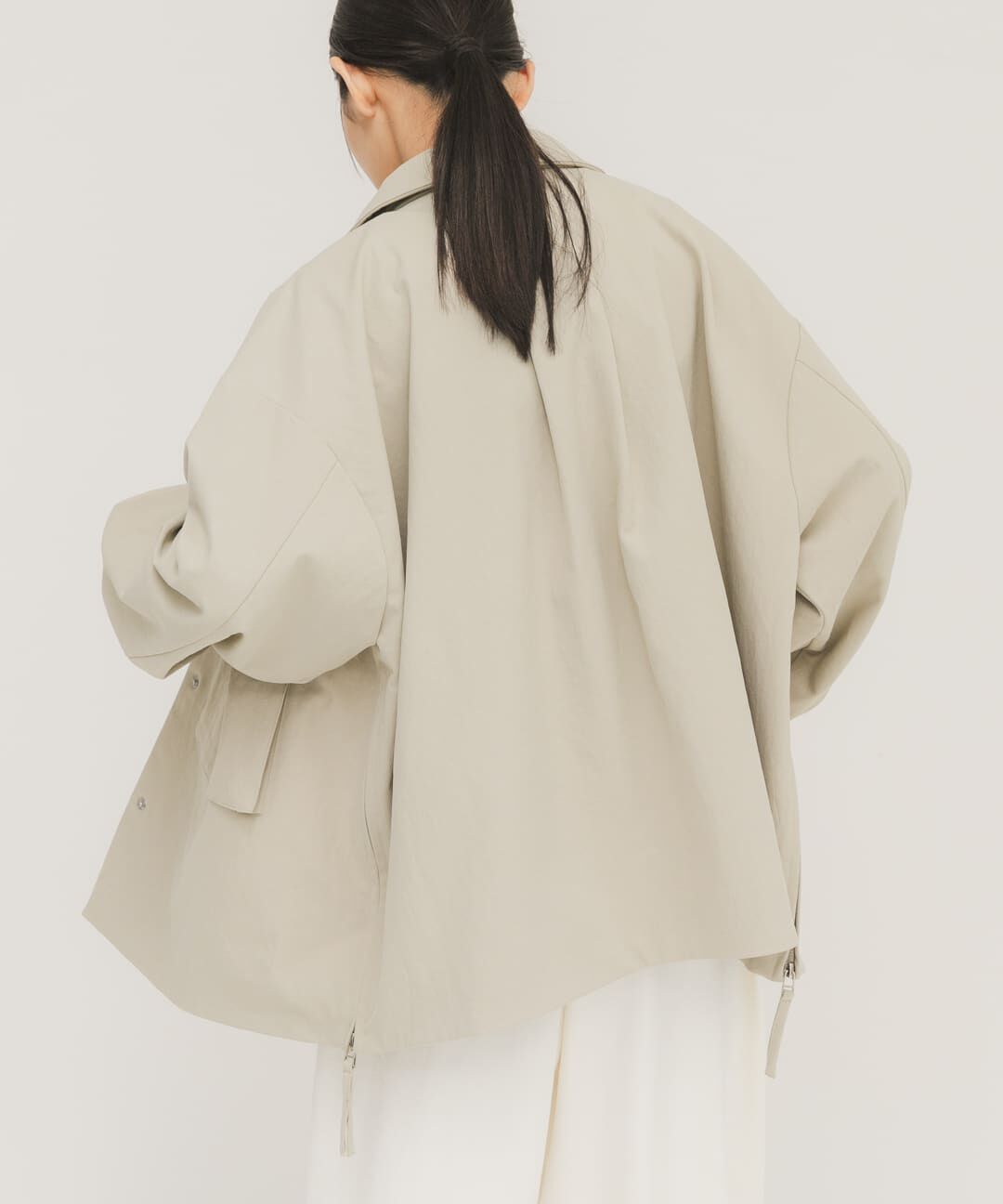  「ポケットディティールジャケット」|ノーカラーコート|