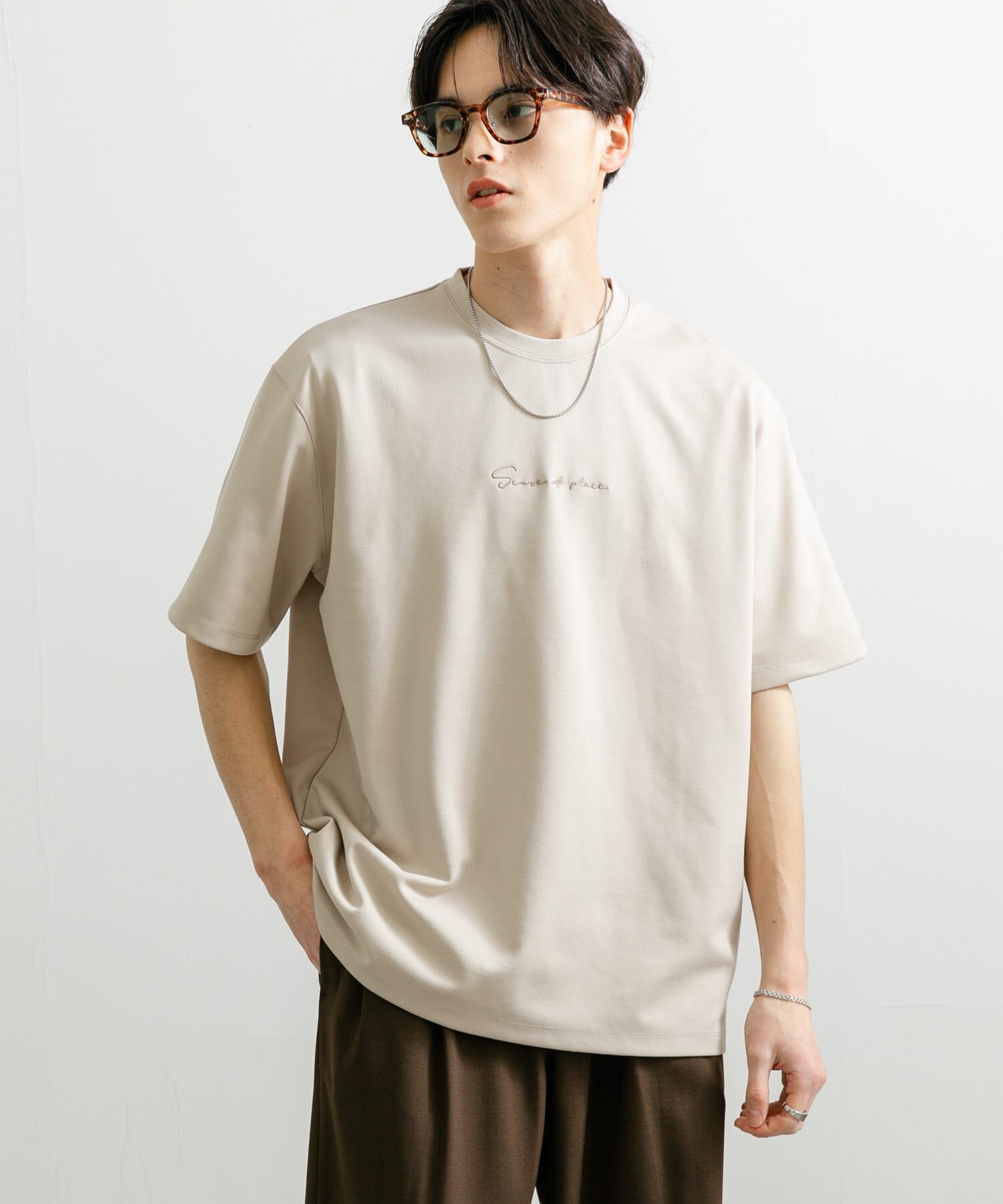 SENSE OF PLACE by URBAN RESEARCH「『ユニセックス』シシュウポンチショートスリーブTシャツ」|Tシャツ・カットソー|