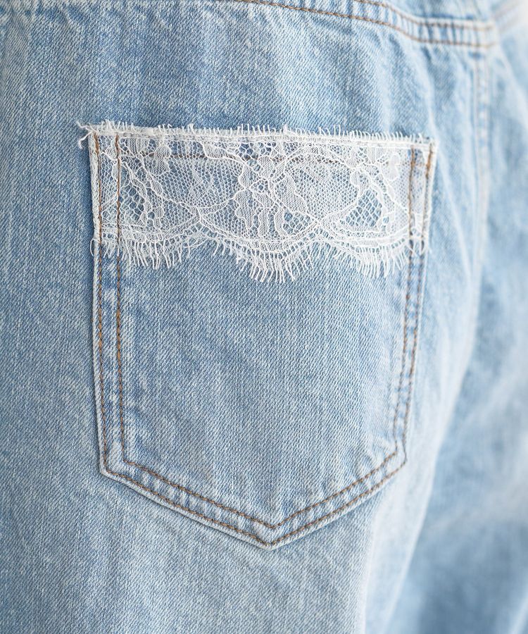 earth music&ecology「ポケットレースデニムパンツ」|デニム|