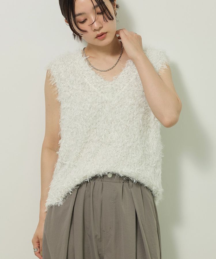 Green Parks「フェザーヤーンニットベスト」|ベスト・ジレ|