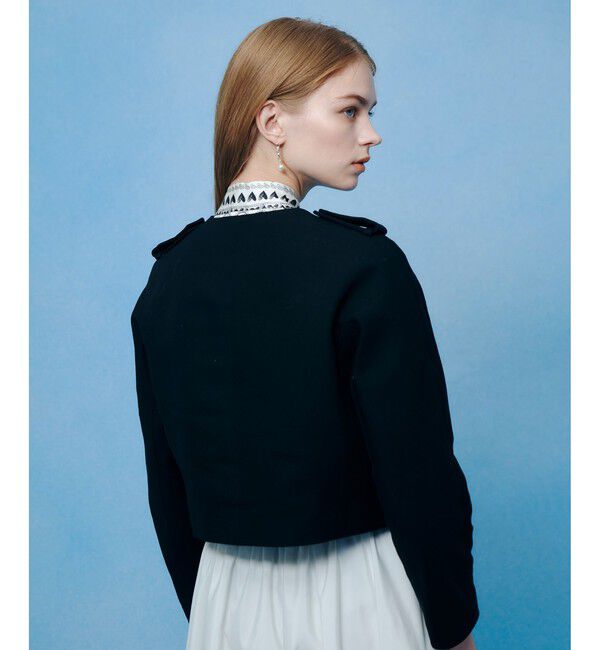 LOULOU WILLOUGHBY「【LOULOU WILLOUGHBY】コットンダブルクロスジャケット」|ノーカラージャケット|