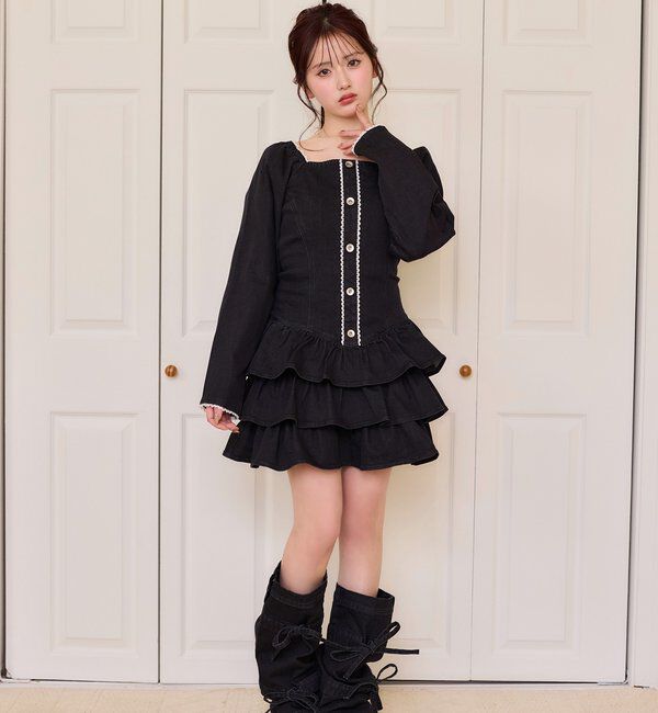  「【Denim Collection】リボンデニムレッグウォーマー」|その他|