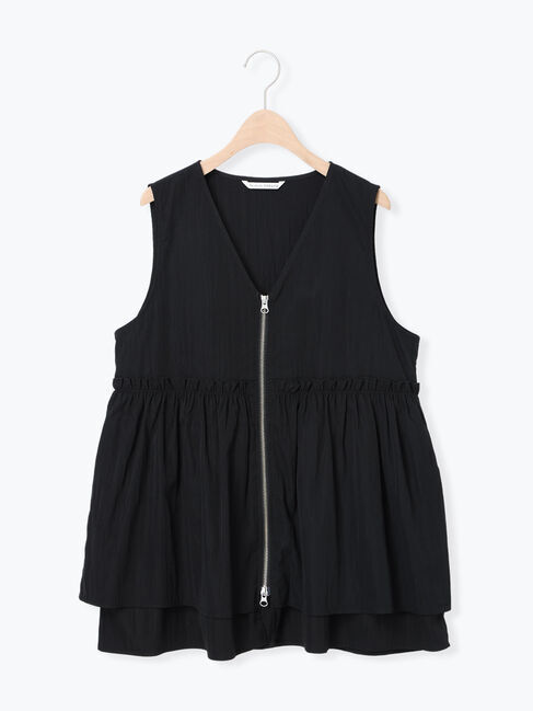 Te chichi TERRASSE「ナイロンペプラムベスト」|ダウンベスト・ベスト|