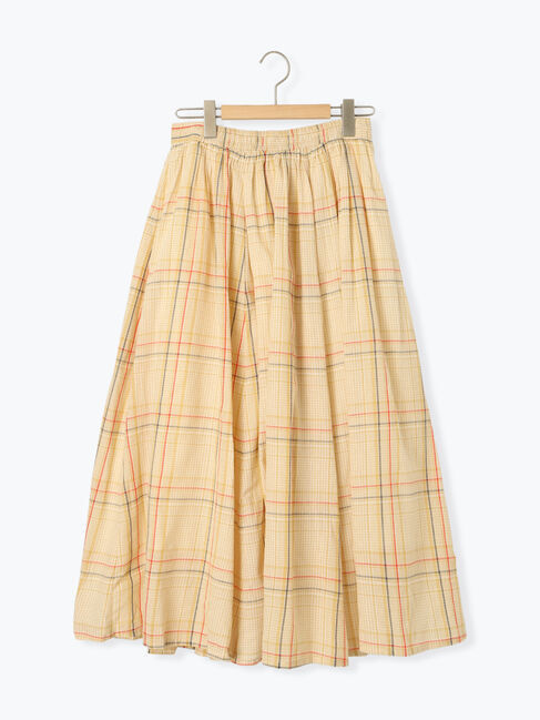 Samansa Mos2「インドボイルチェック柄ギャザースカート」|スカート|