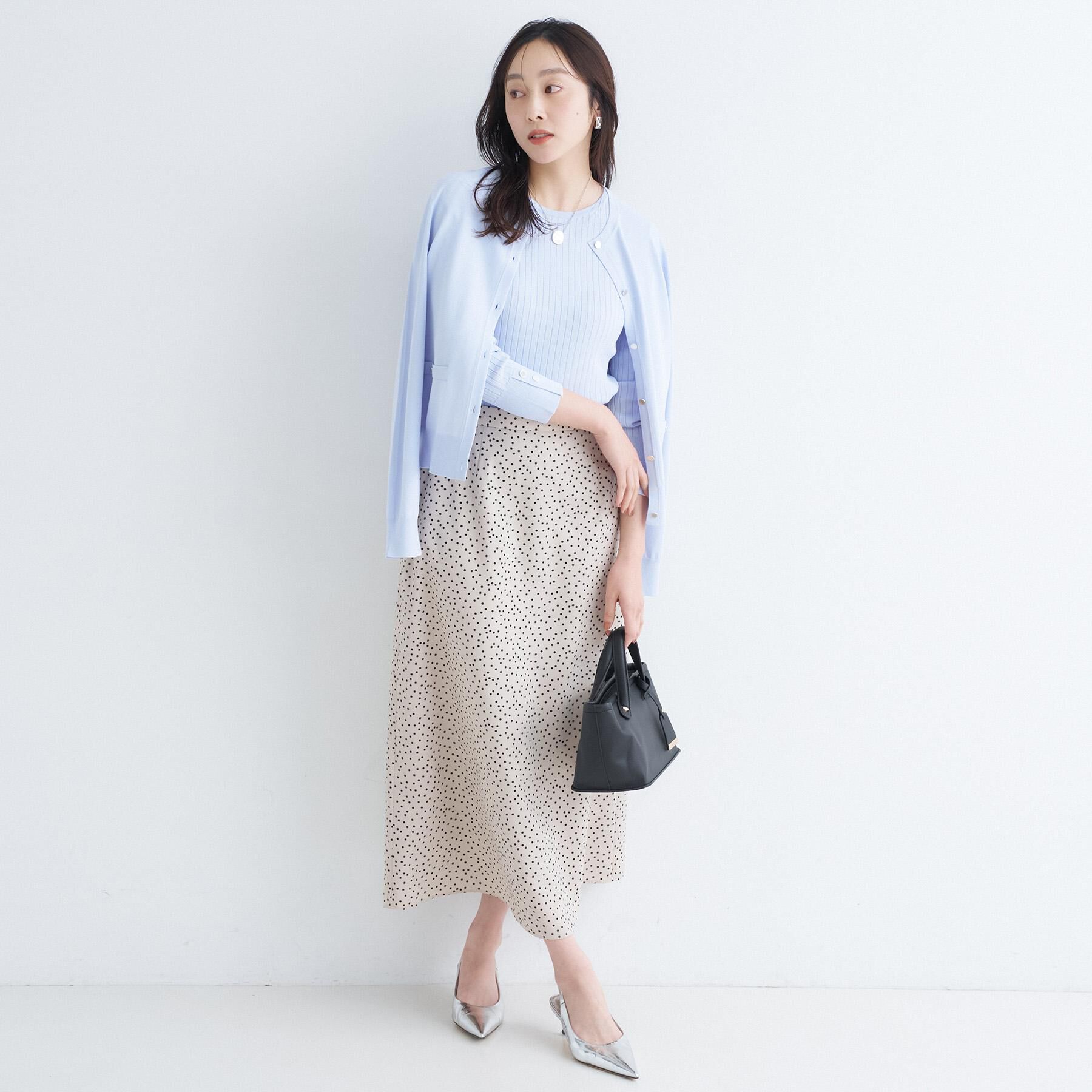 UNTITLED「【セットアップ可/後ろウエストゴム】ランダムドットスカート」|スカート|