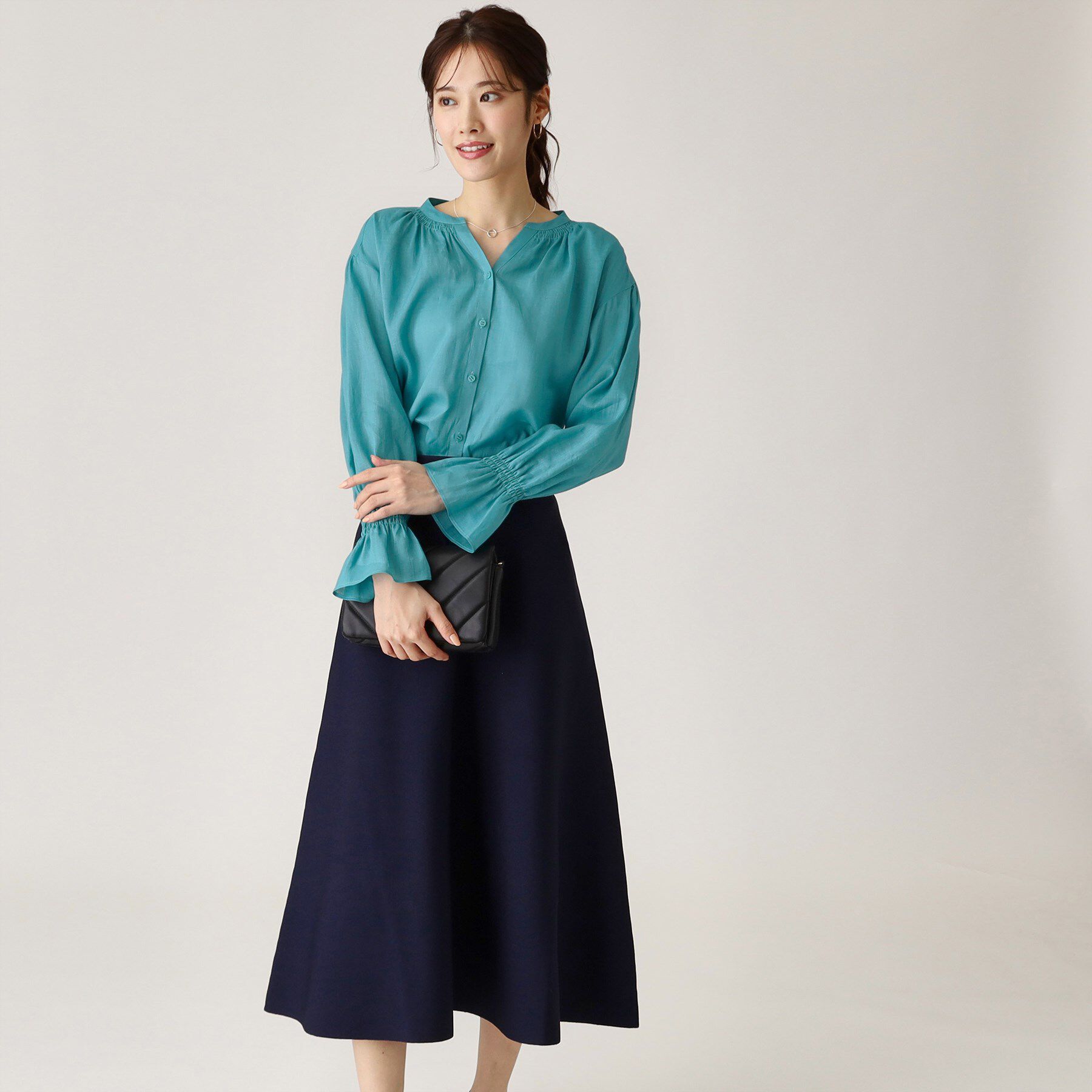 COUP DE CHANCE「【ラミー100％／洗える】ギャザーブラウス」|シャツ・ブラウス|