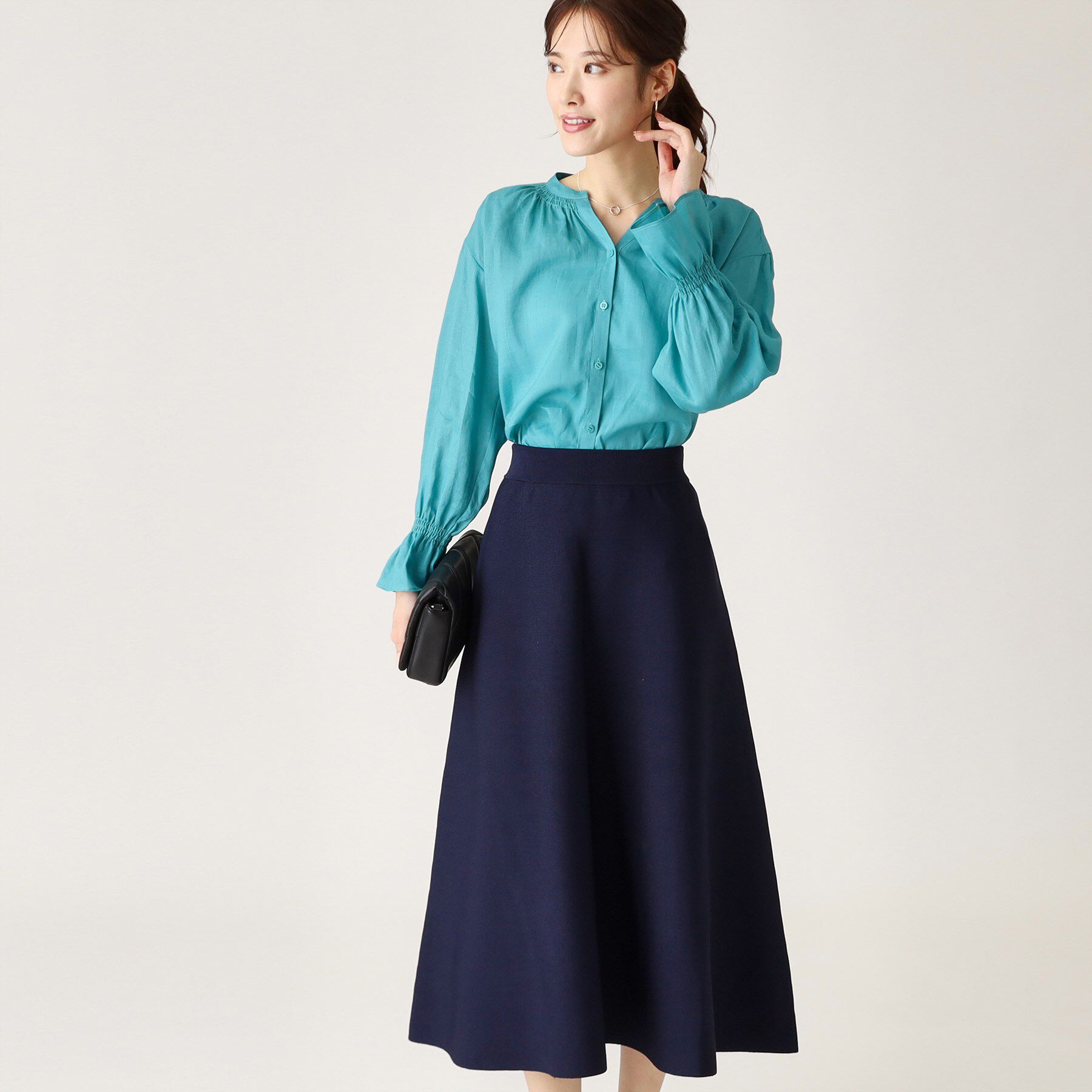 COUP DE CHANCE「【ラミー100％／洗える】ギャザーブラウス」|シャツ・ブラウス|