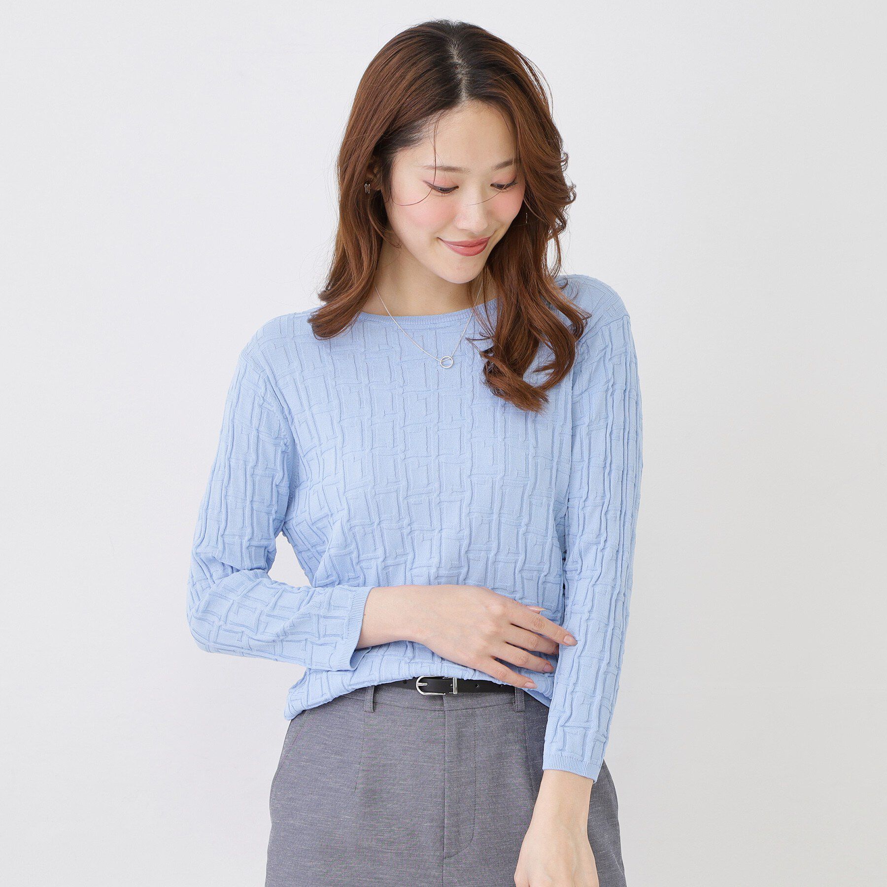 COUP DE CHANCE「【手洗い可/通勤】幾何柄編みニット」|ニット・セーター|