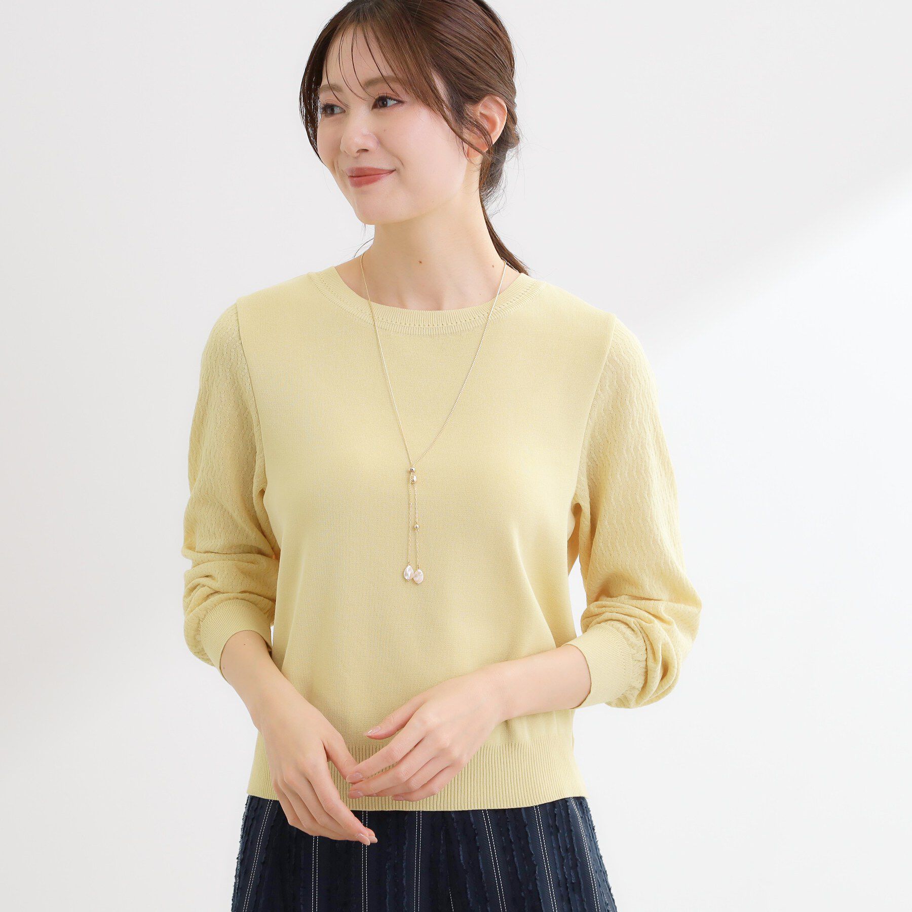 Reflect「透かしスリーブデザインハイゲージニット」|ニット・セーター|