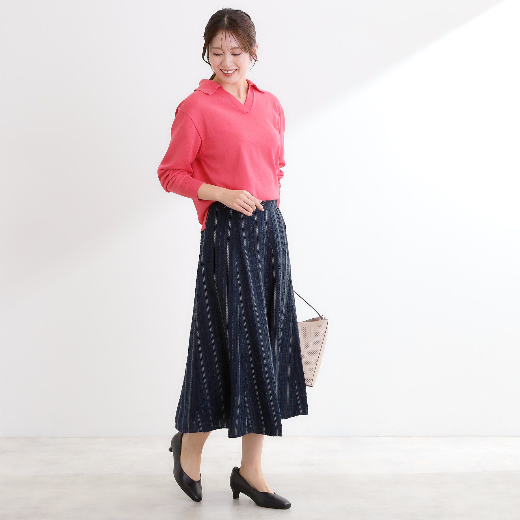 Reflect「【セットアップ可】ストライプ柄ジャカードスカート」|スカート|