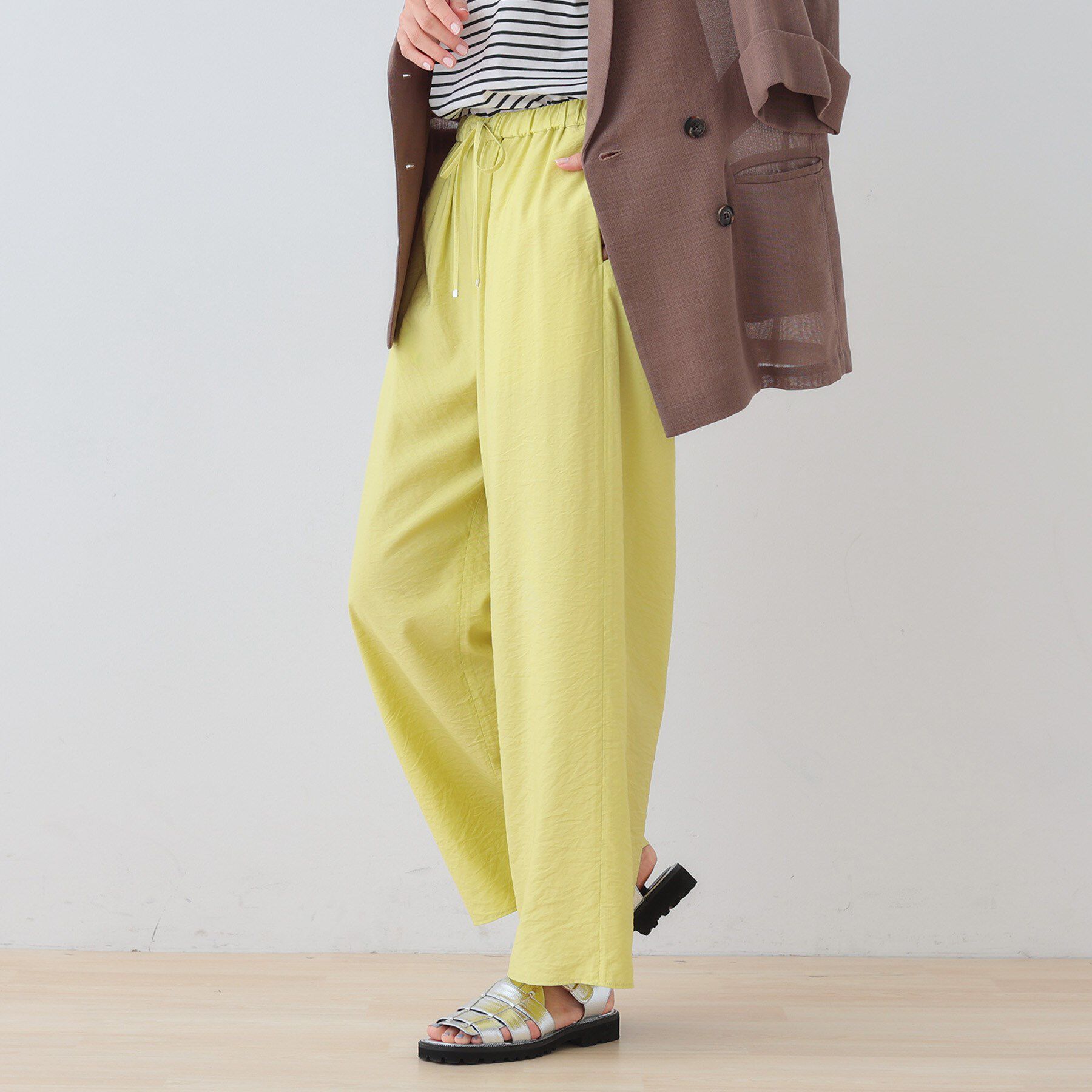 INDIVI「【洗える／UVケア／SETUP可能】ドロストワイドパンツ」|その他|