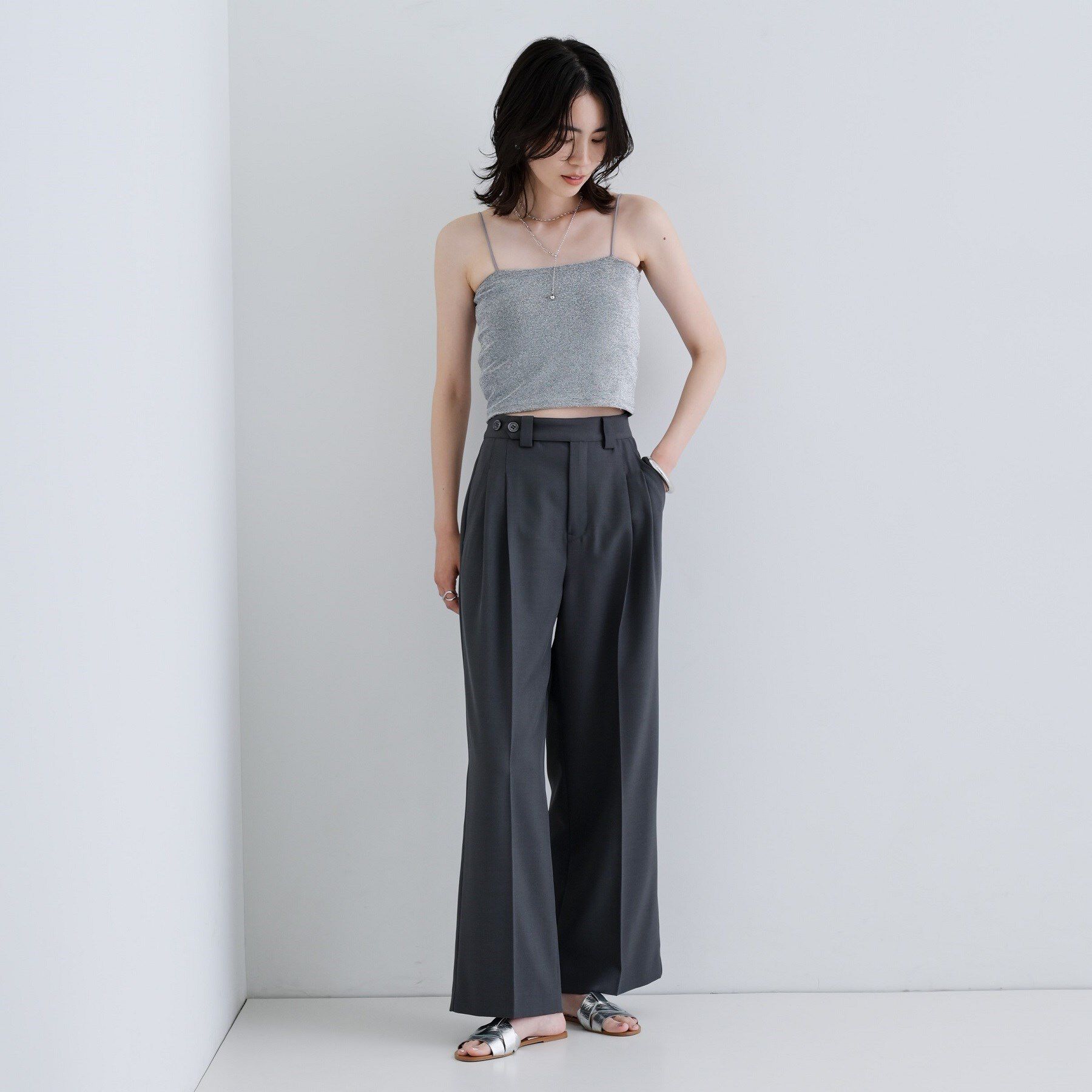 GALLEST「【一部店舗限定】カップ付きラメキャミソール」|キャミソール|