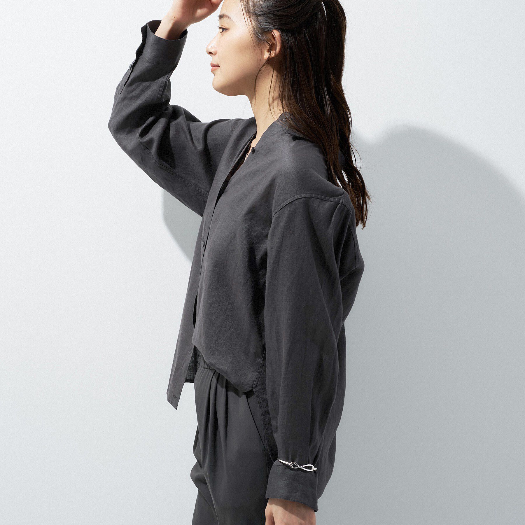 INDIVI「【接触冷感／2WAY】カシュクールリネンシャツ」|シャツ・ブラウス|