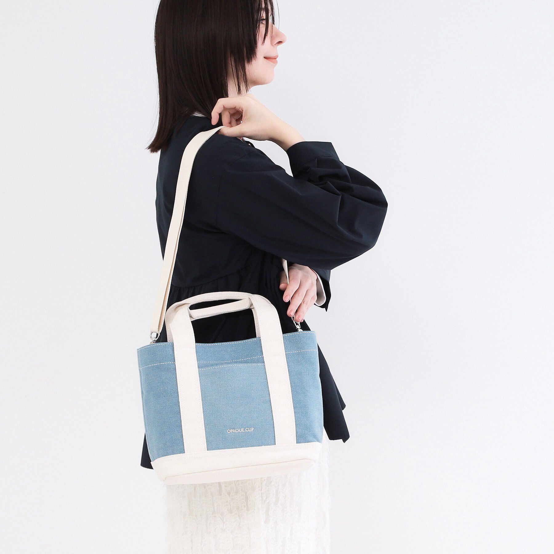 OPAQUE.CLIP「2WAYバイカラー帆布ミドルトート」|トートバッグ|