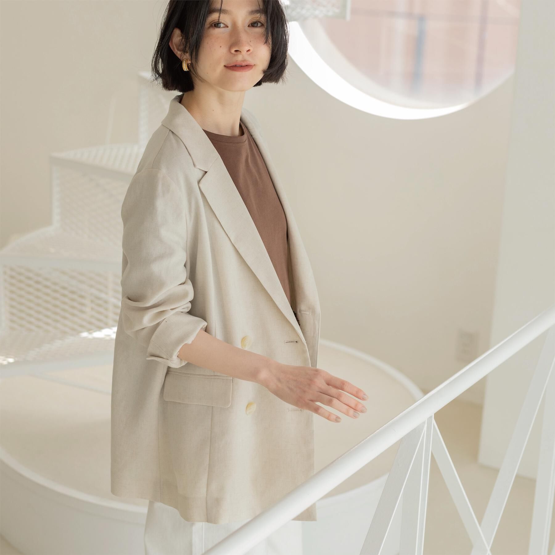 OPAQUE.CLIP「ダブルブレストジャケット【洗える/UVケア/防シワ加工/接触冷感】」|テーラードジャケット|