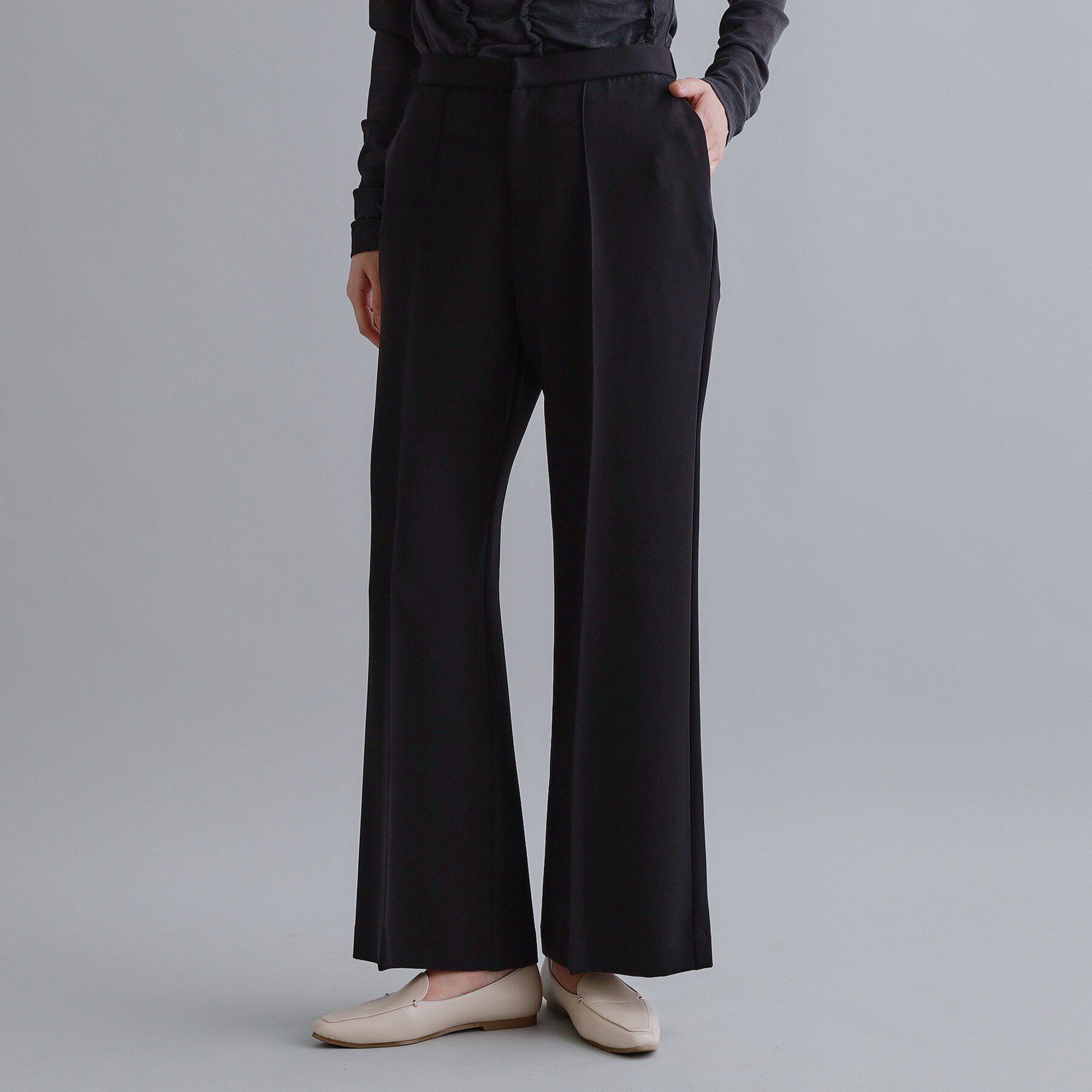 OPAQUE.CLIP「【es】ストレッチピンタックフレアパンツ【洗濯機OK/抗ピル】」|その他|