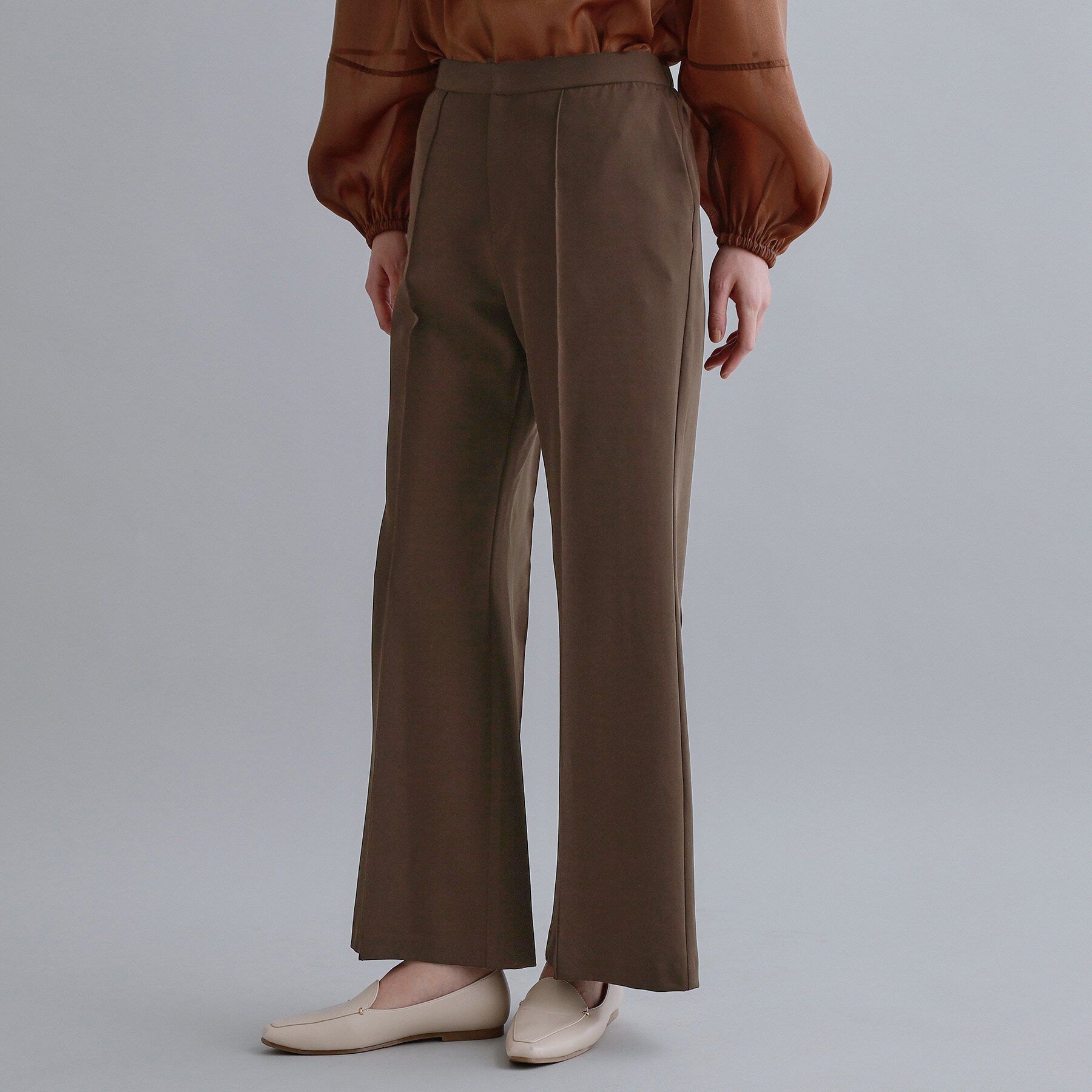 OPAQUE.CLIP「【es】ストレッチピンタックフレアパンツ【洗濯機OK/抗ピル】」|その他|