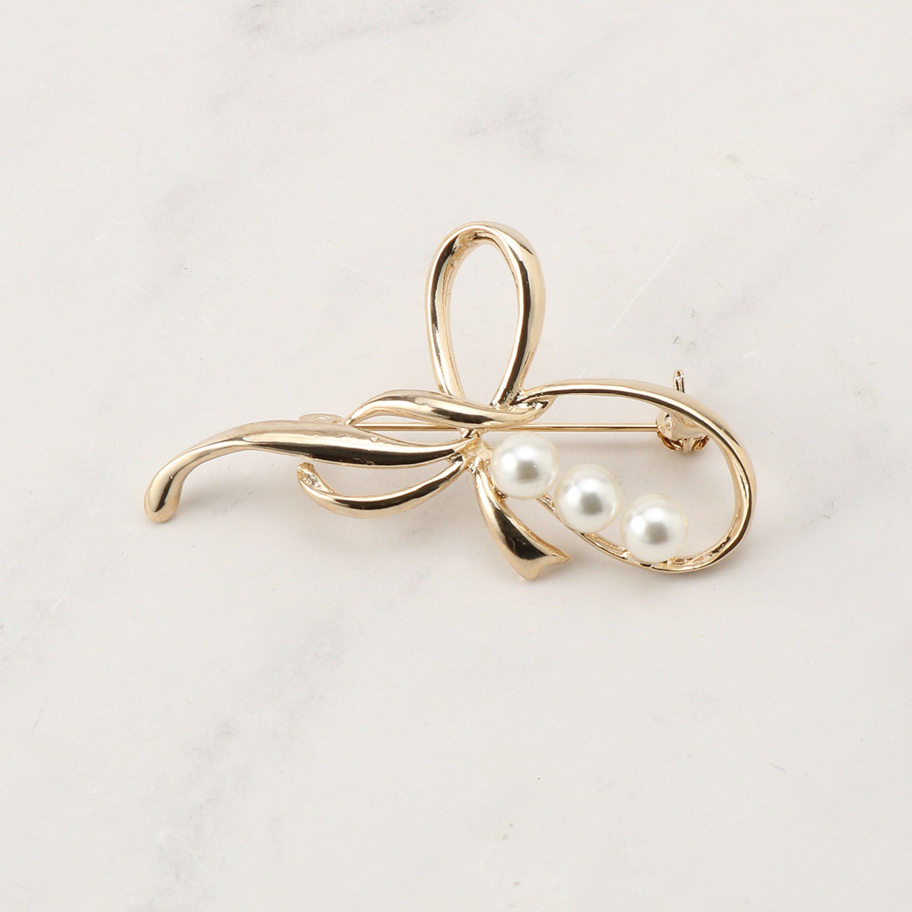 Couture broach「リボンモチーフブローチ」|ブローチ・コサージュ|ゴールド(007)