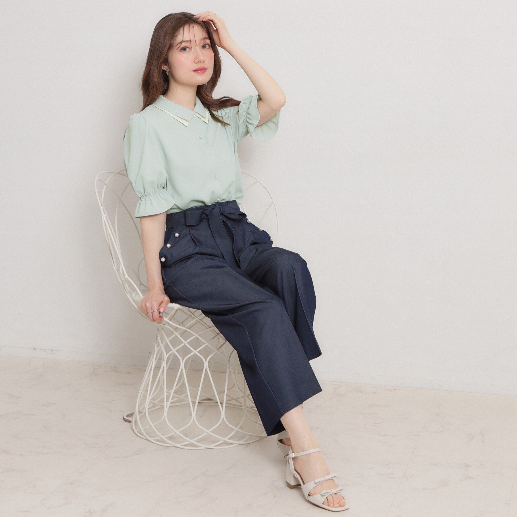 Couture broach「【通勤】ダブルカラー ブラウス」|シャツ・ブラウス|