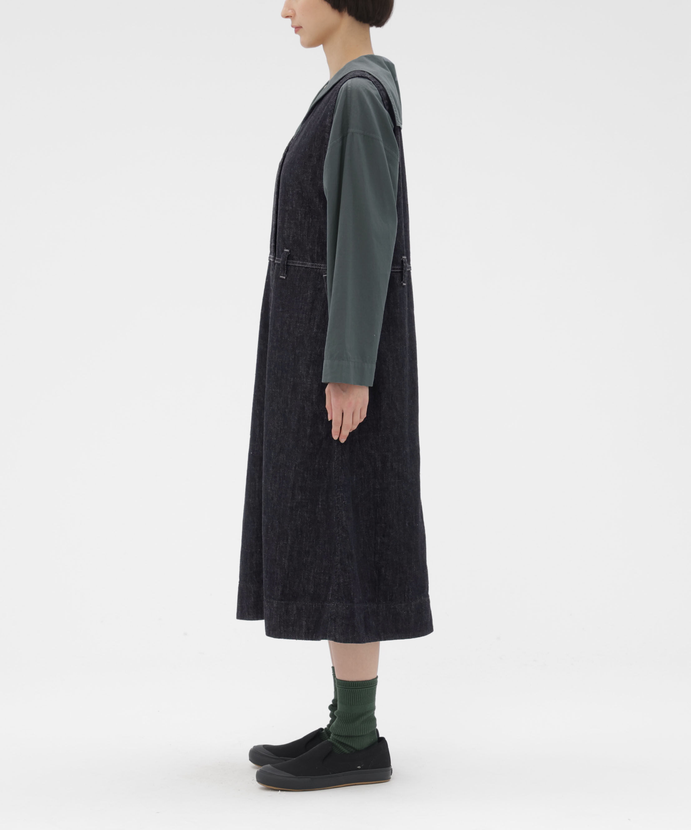 MHL.「CANTON BLACK LIGHT DENIM DRESS」|ワンピース|