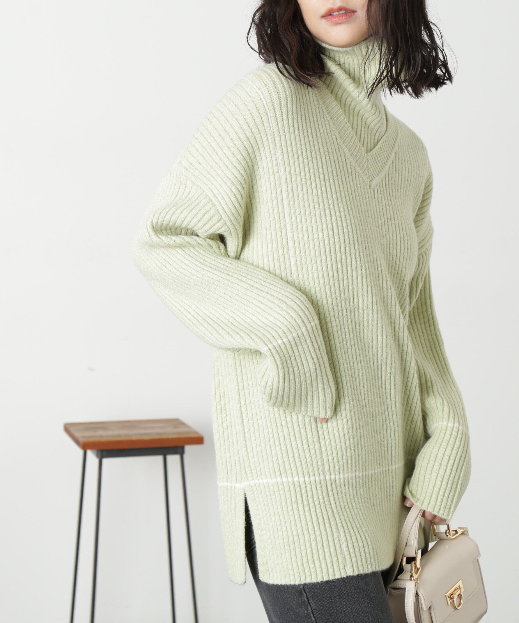  「2Wayネックウォーマー付きニット」|ニット・セーター|