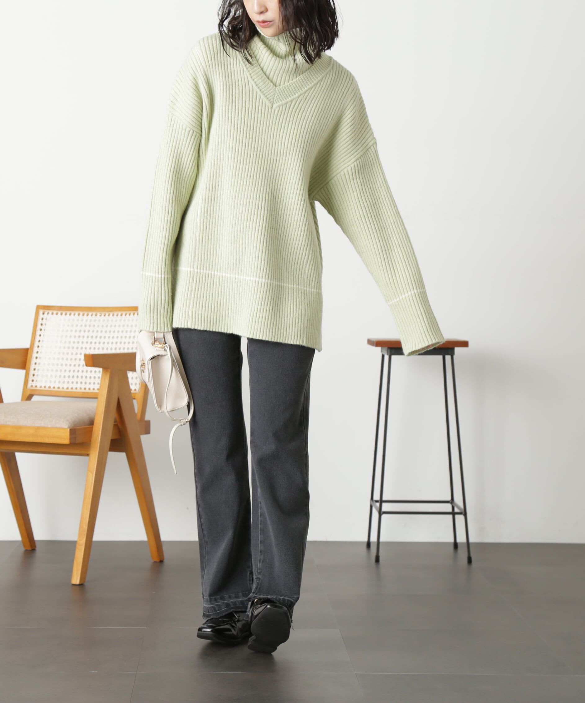  「2Wayネックウォーマー付きニット」|ニット・セーター|