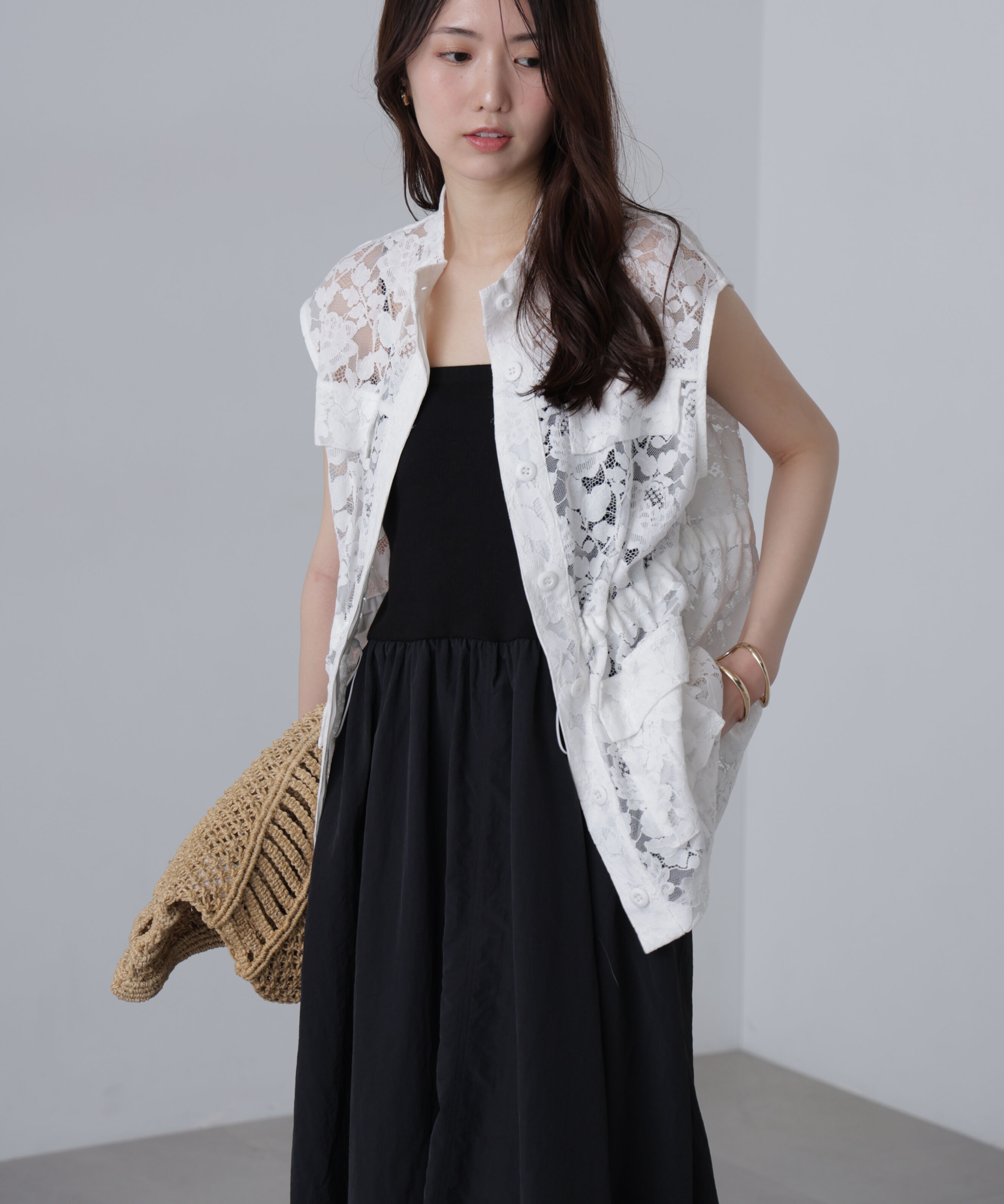  「レースジレ」|ブルゾン・スタジャン|オフホワイト