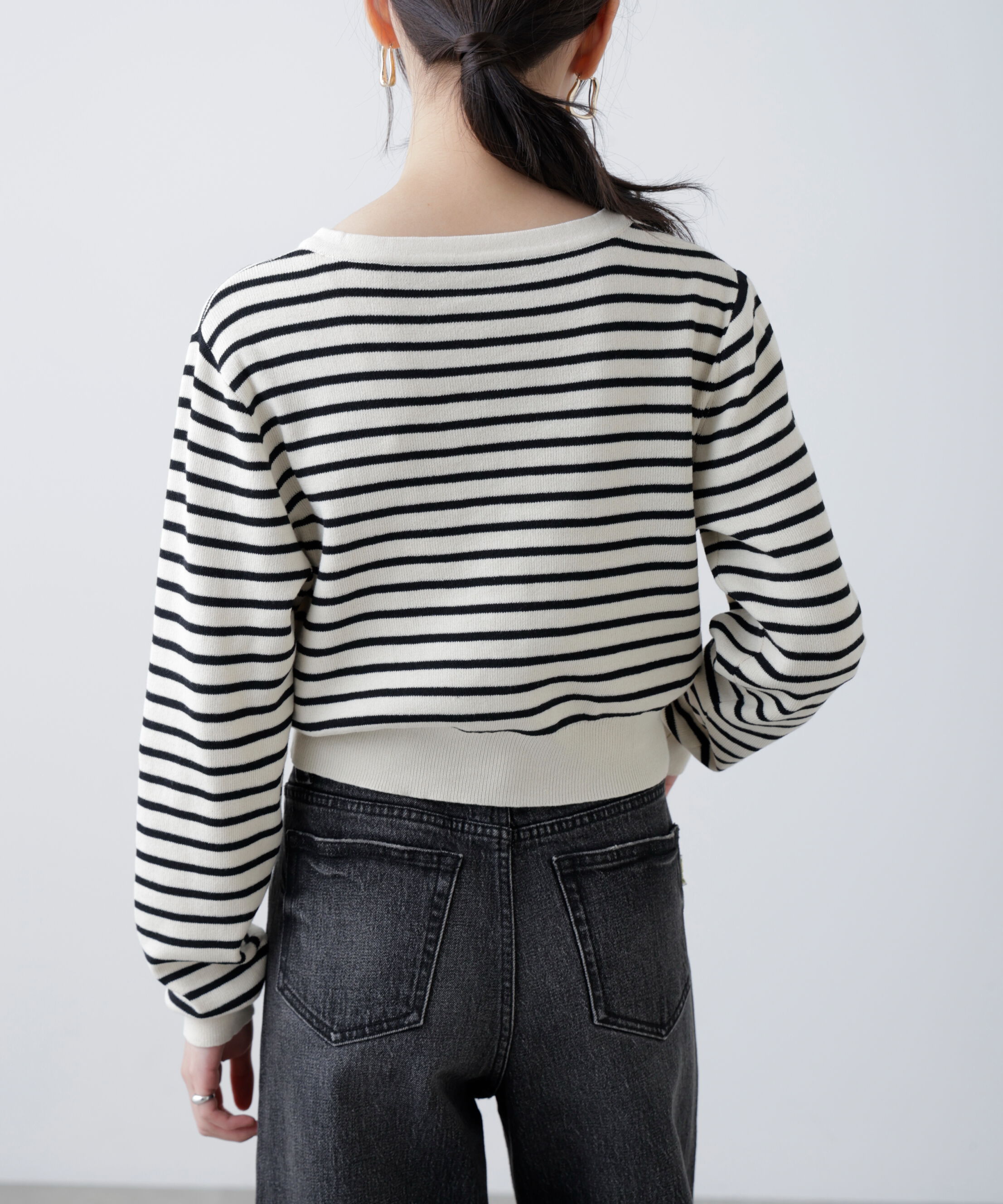  「リングドットボタンクルーネックニットカーディガン」|ニット・セーター|