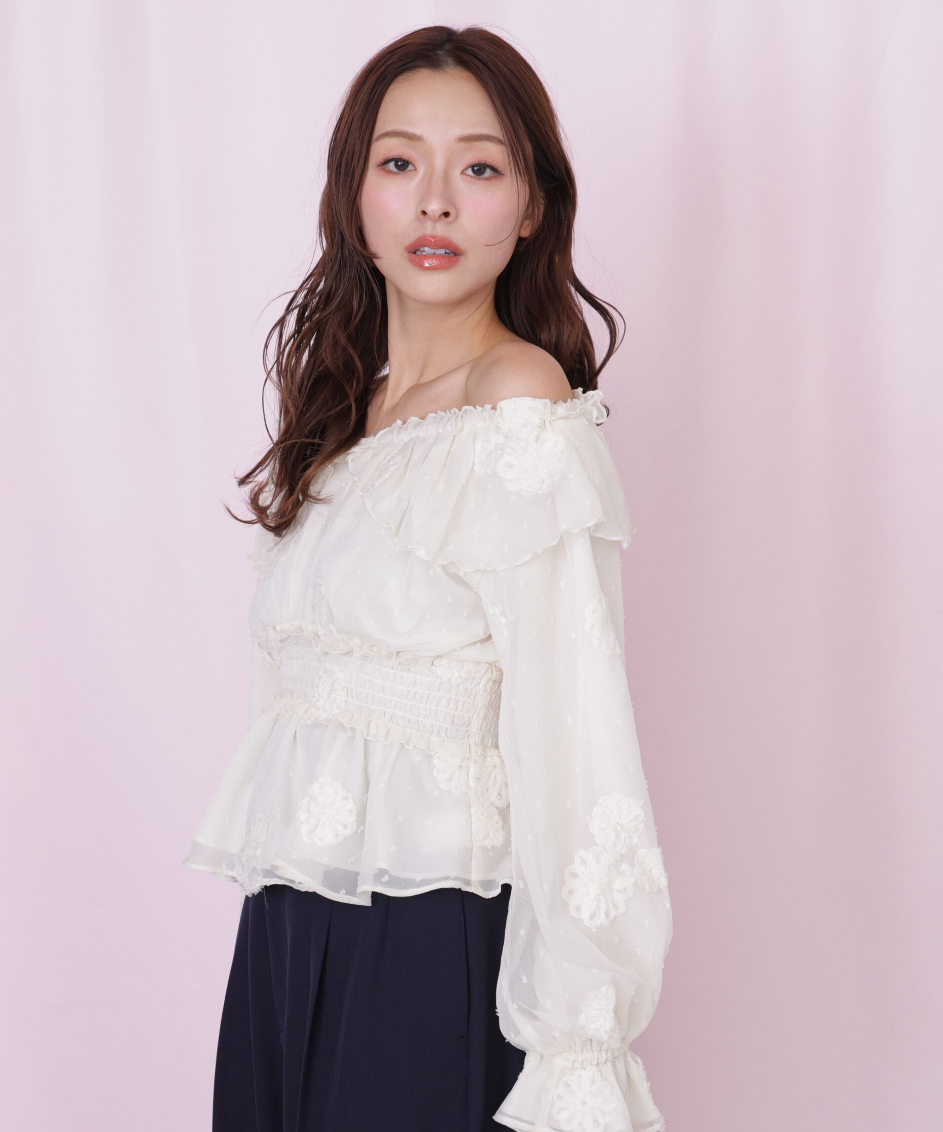  「2way立体レースブラウス」|シャツ・ブラウス|