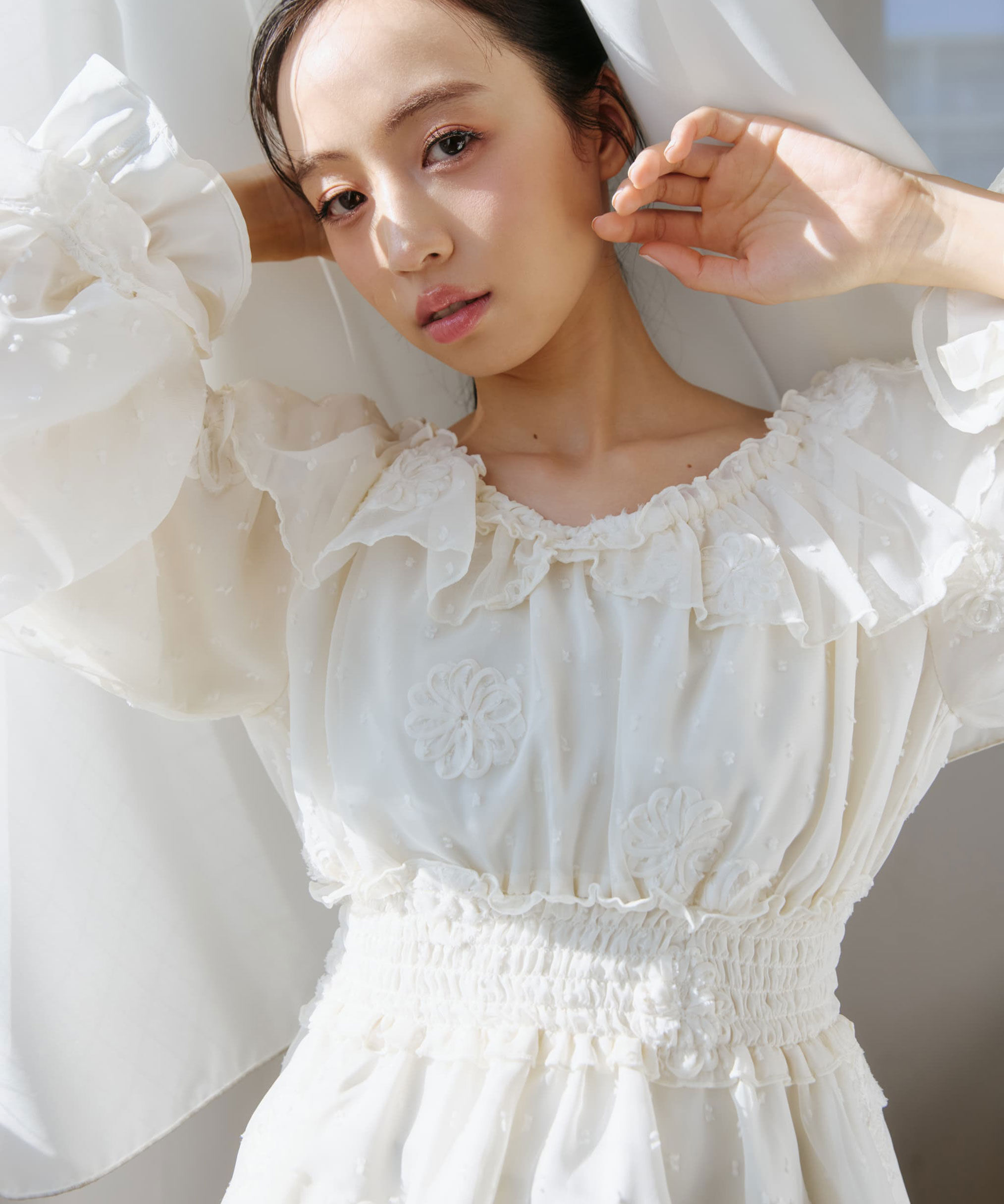  「2way立体レースブラウス」|シャツ・ブラウス|