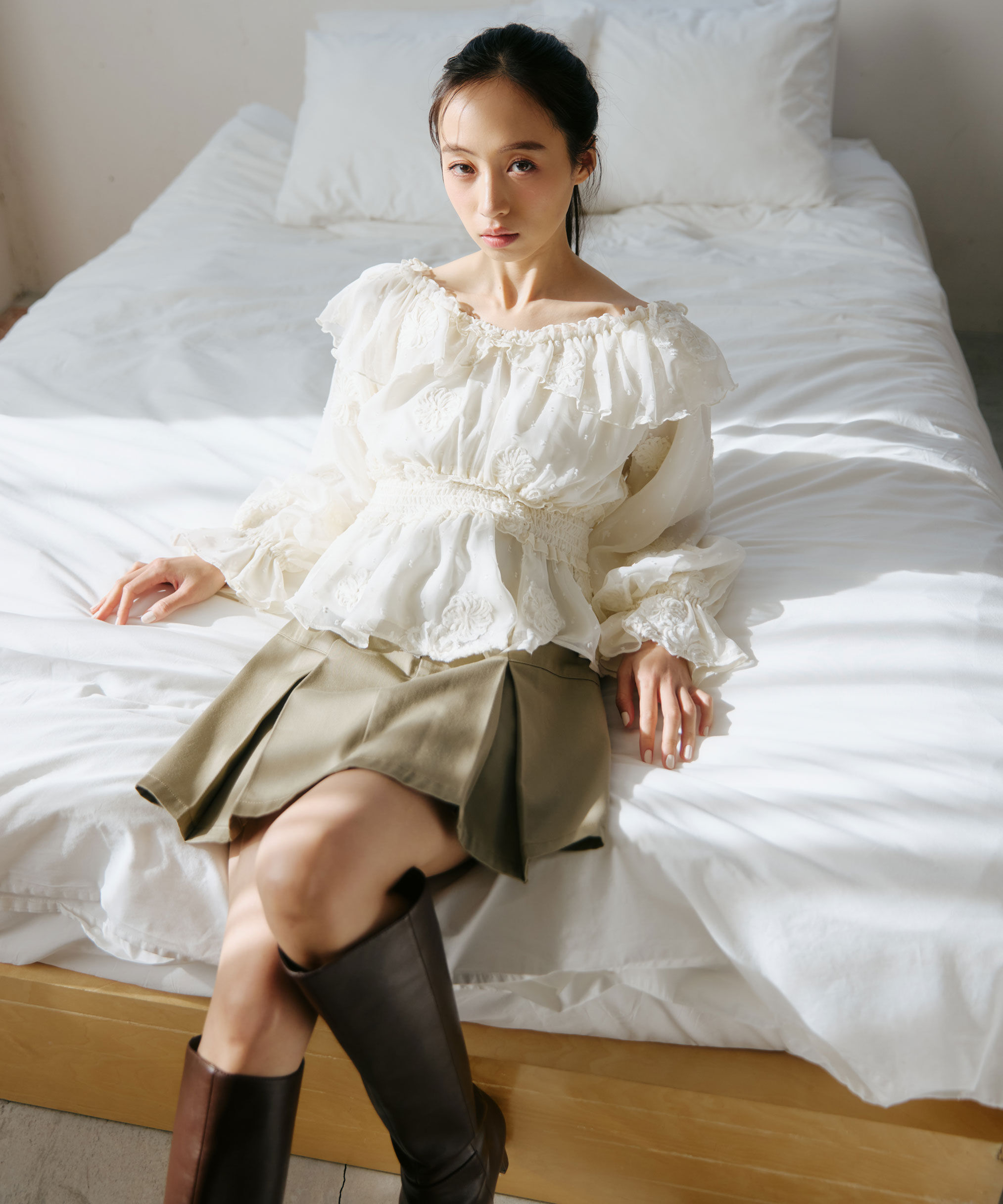  「2way立体レースブラウス」|シャツ・ブラウス|