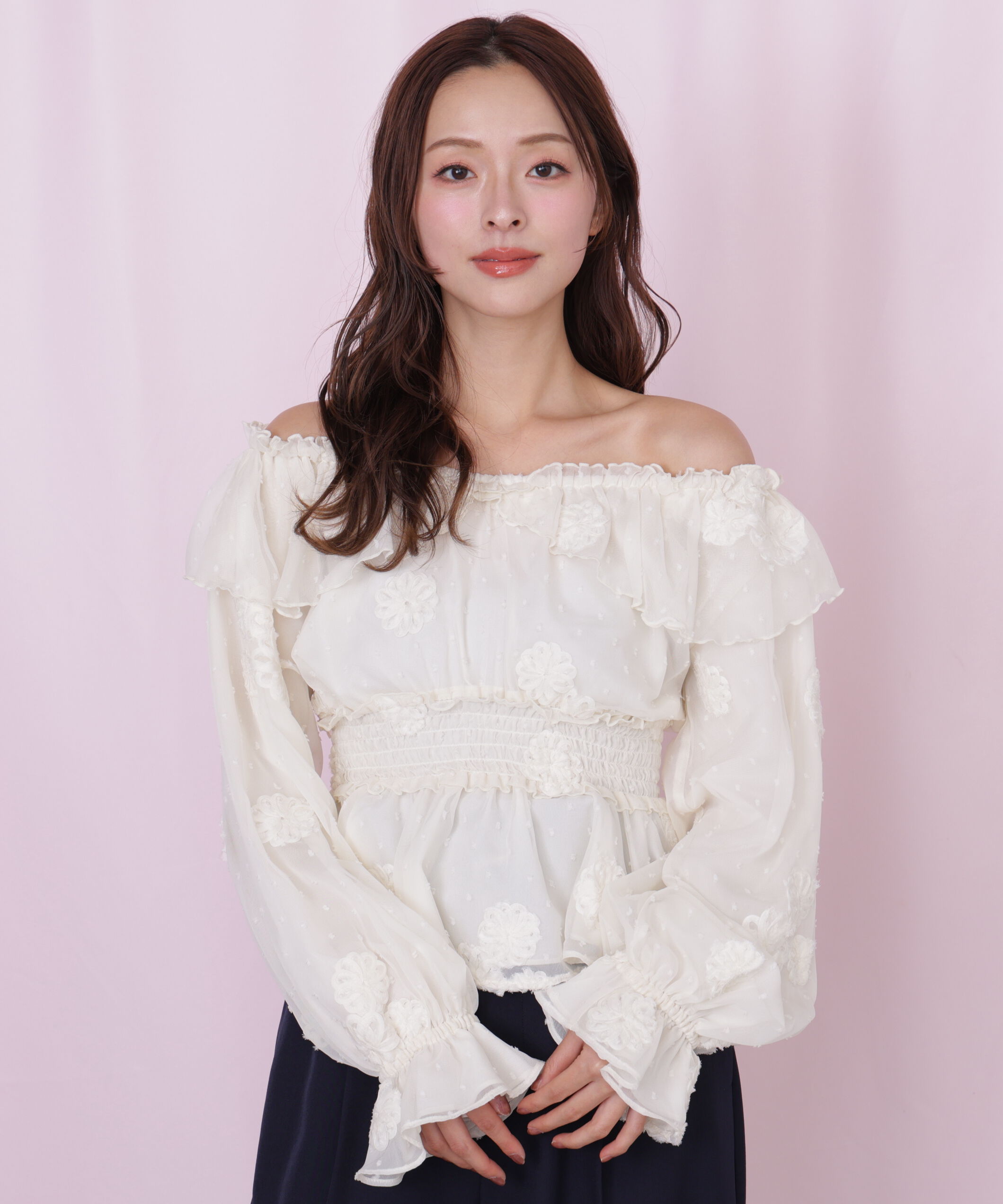  「2way立体レースブラウス」|シャツ・ブラウス|