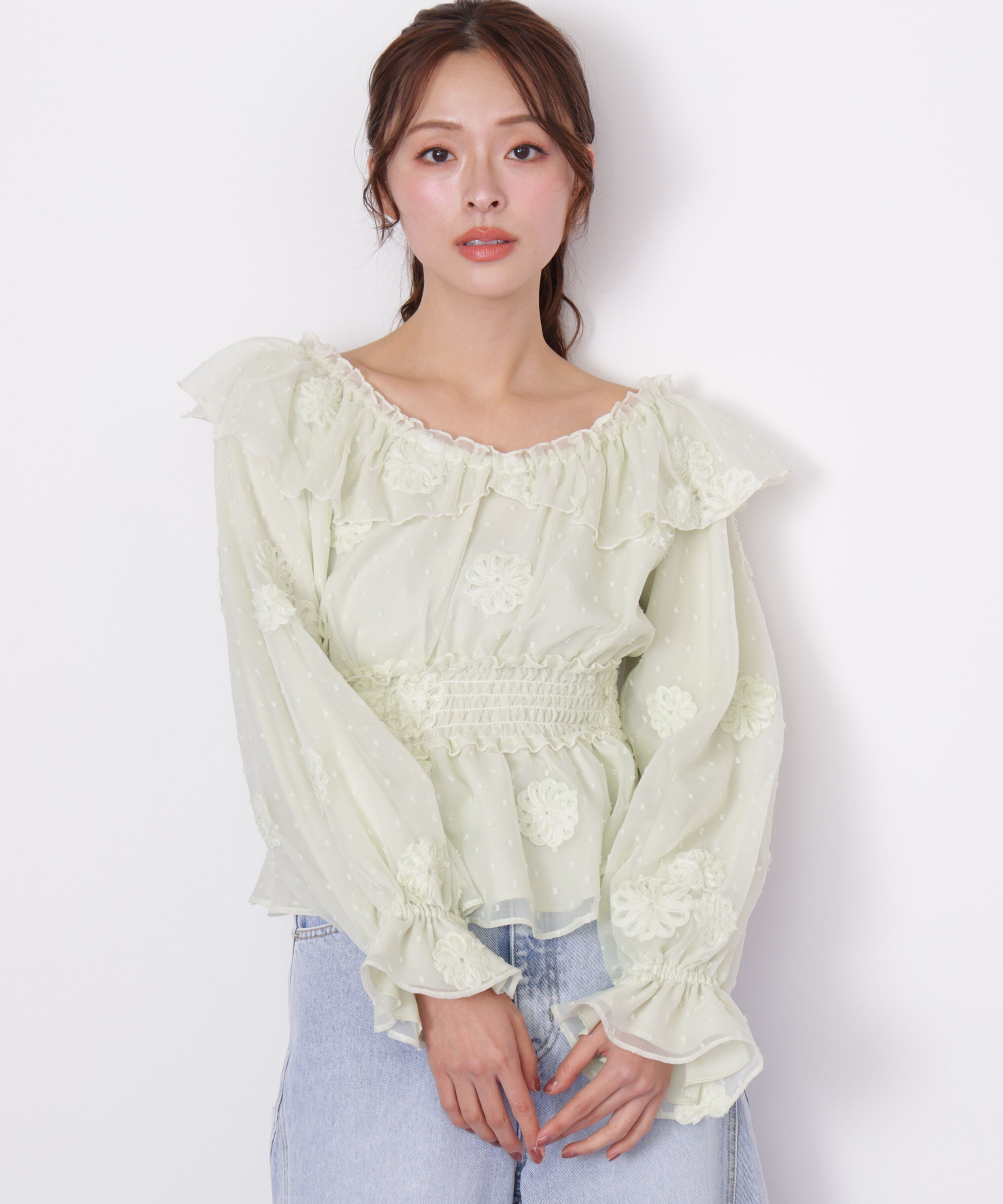  「2way立体レースブラウス」|シャツ・ブラウス|