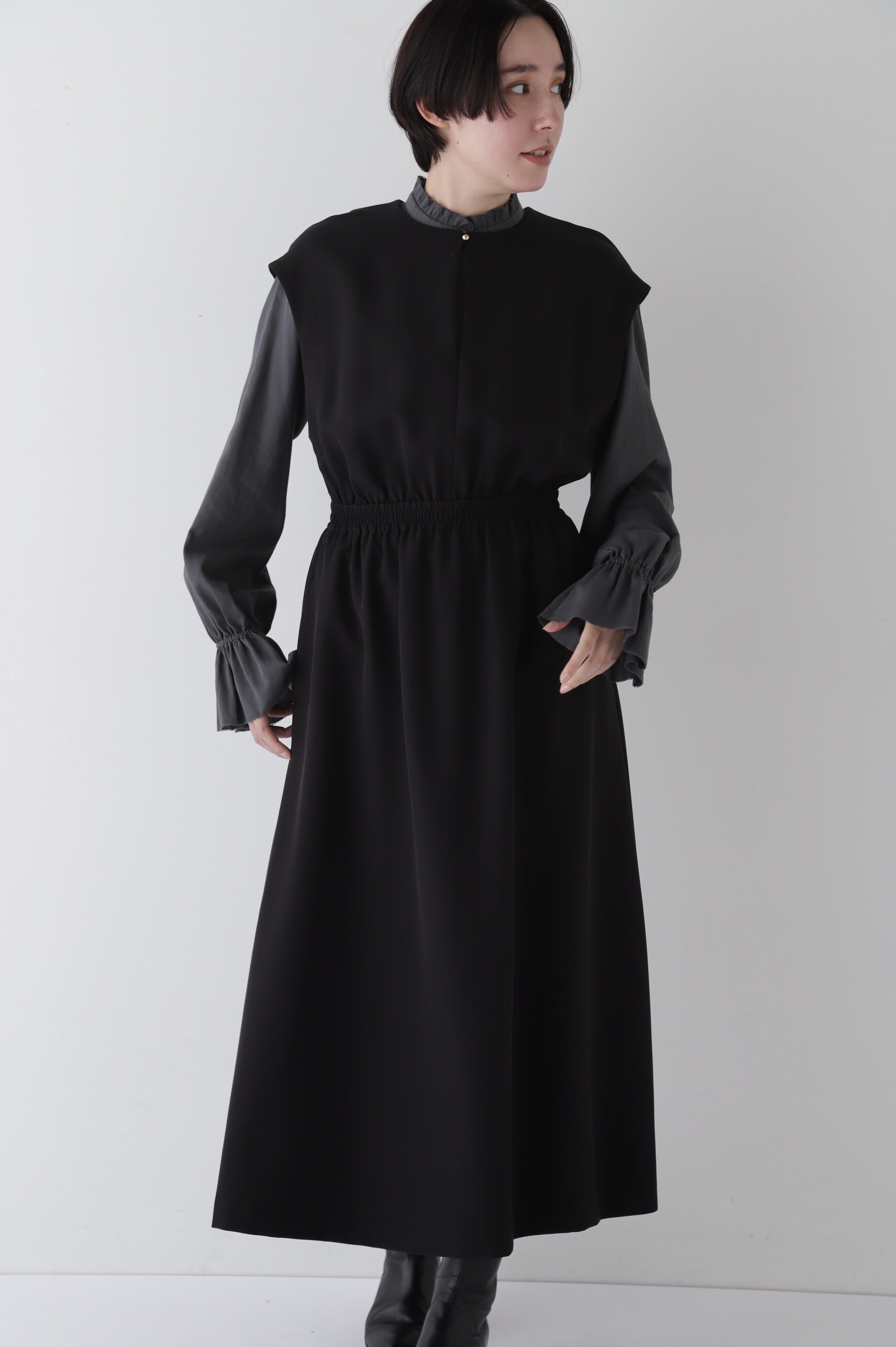  「◆ダブルクロスノースリーブワンピース」|ワンピース|