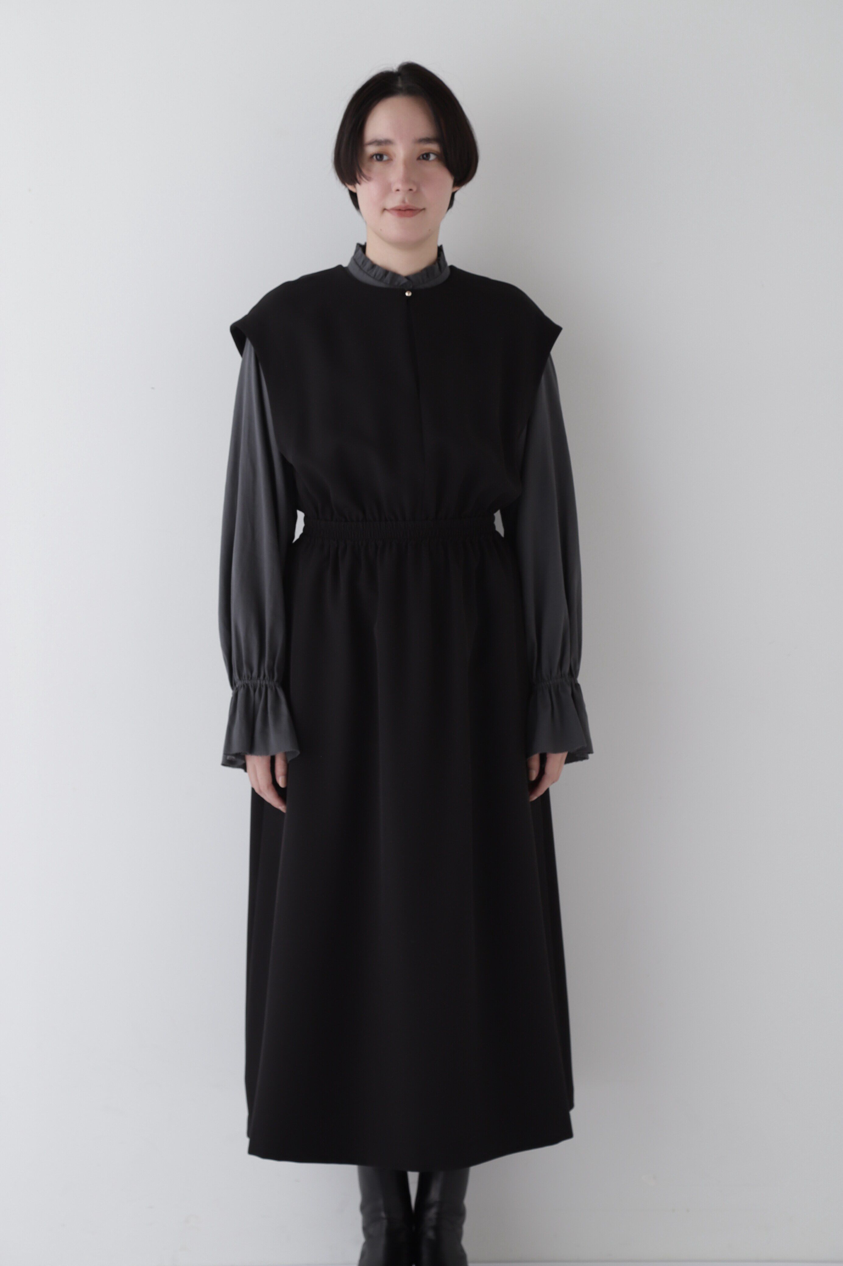  「◆ダブルクロスノースリーブワンピース」|ワンピース|