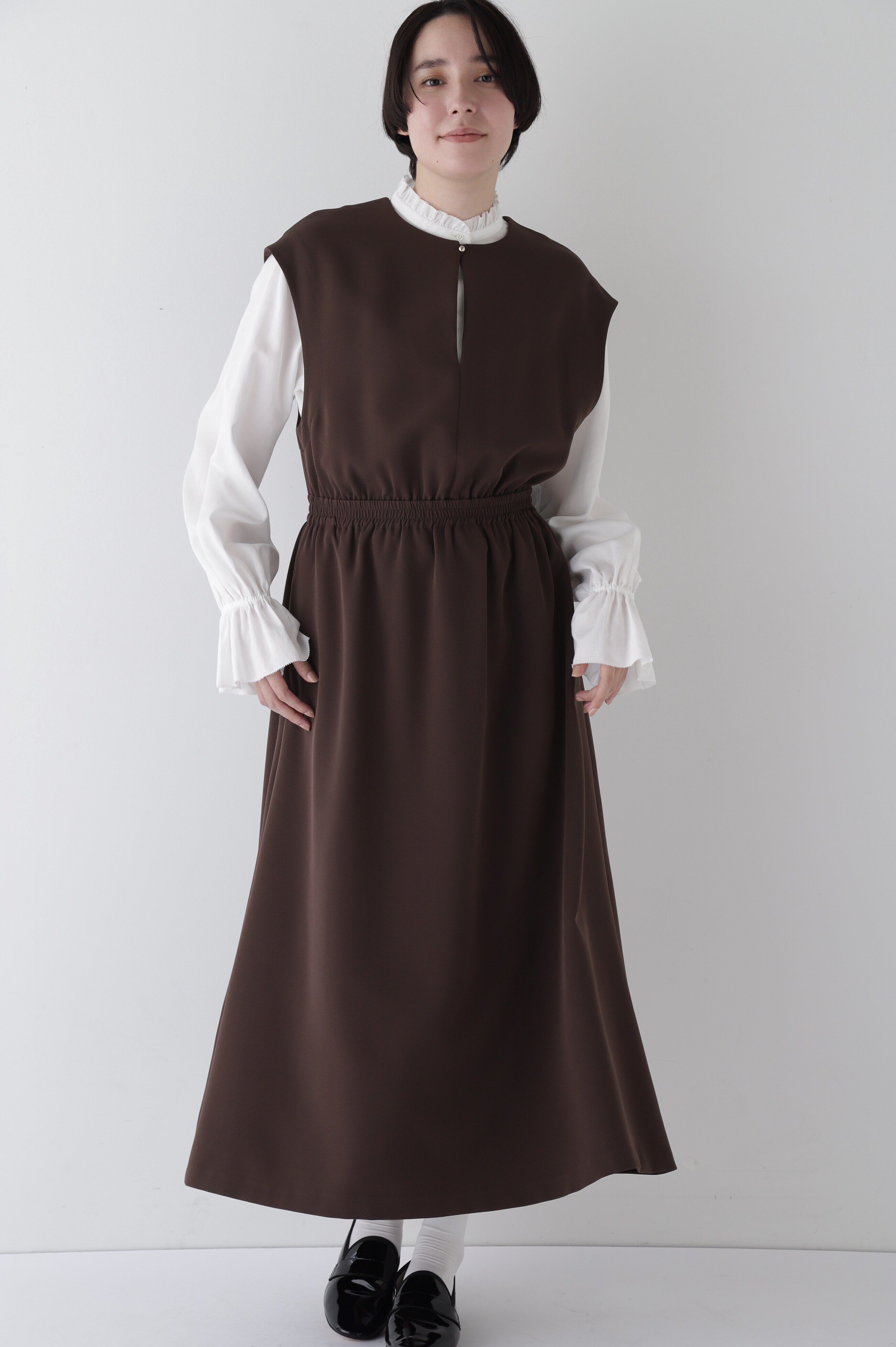  「◆ダブルクロスノースリーブワンピース」|ワンピース|