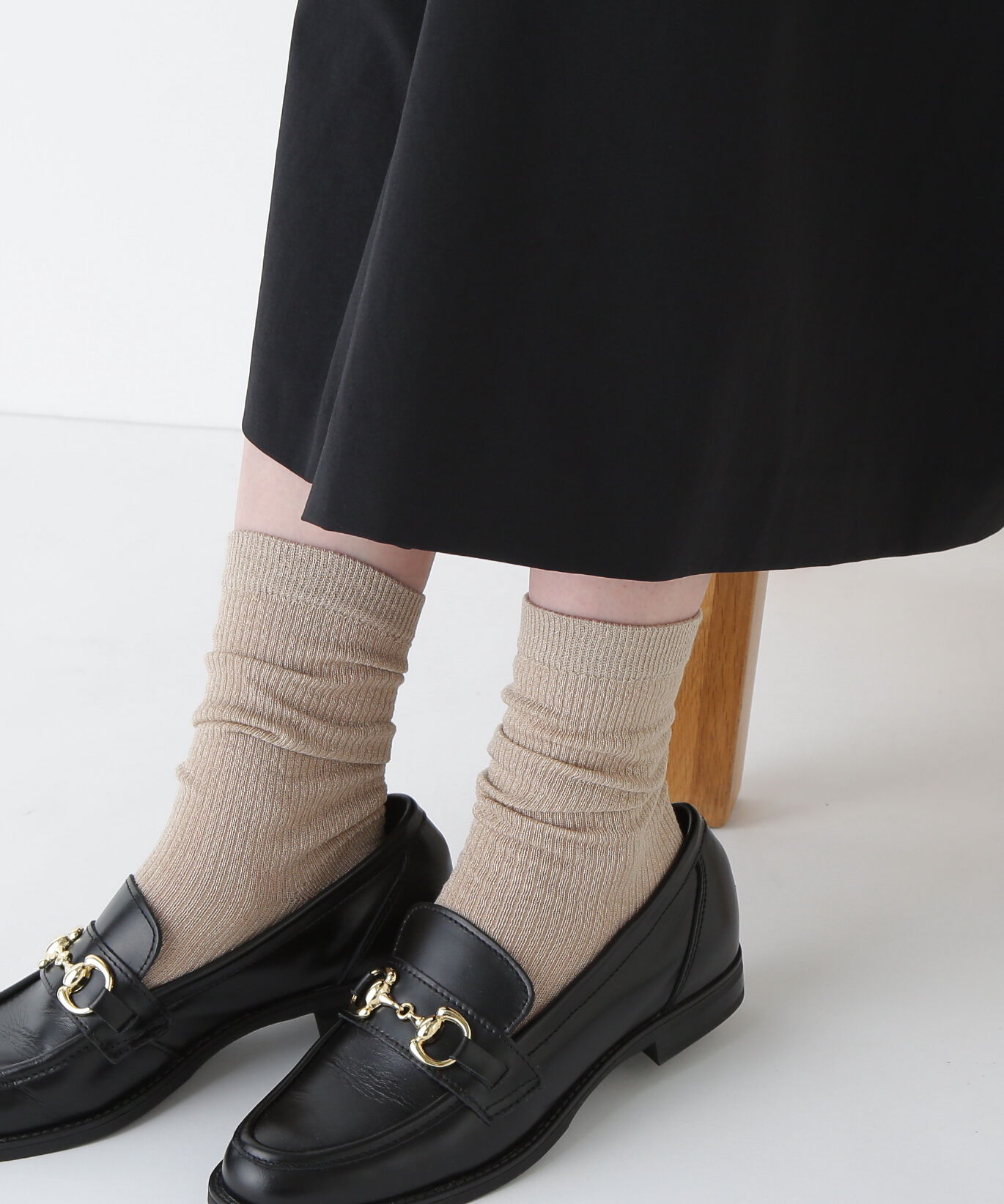  「◆ラメソックス」|ソックス|ベージュ