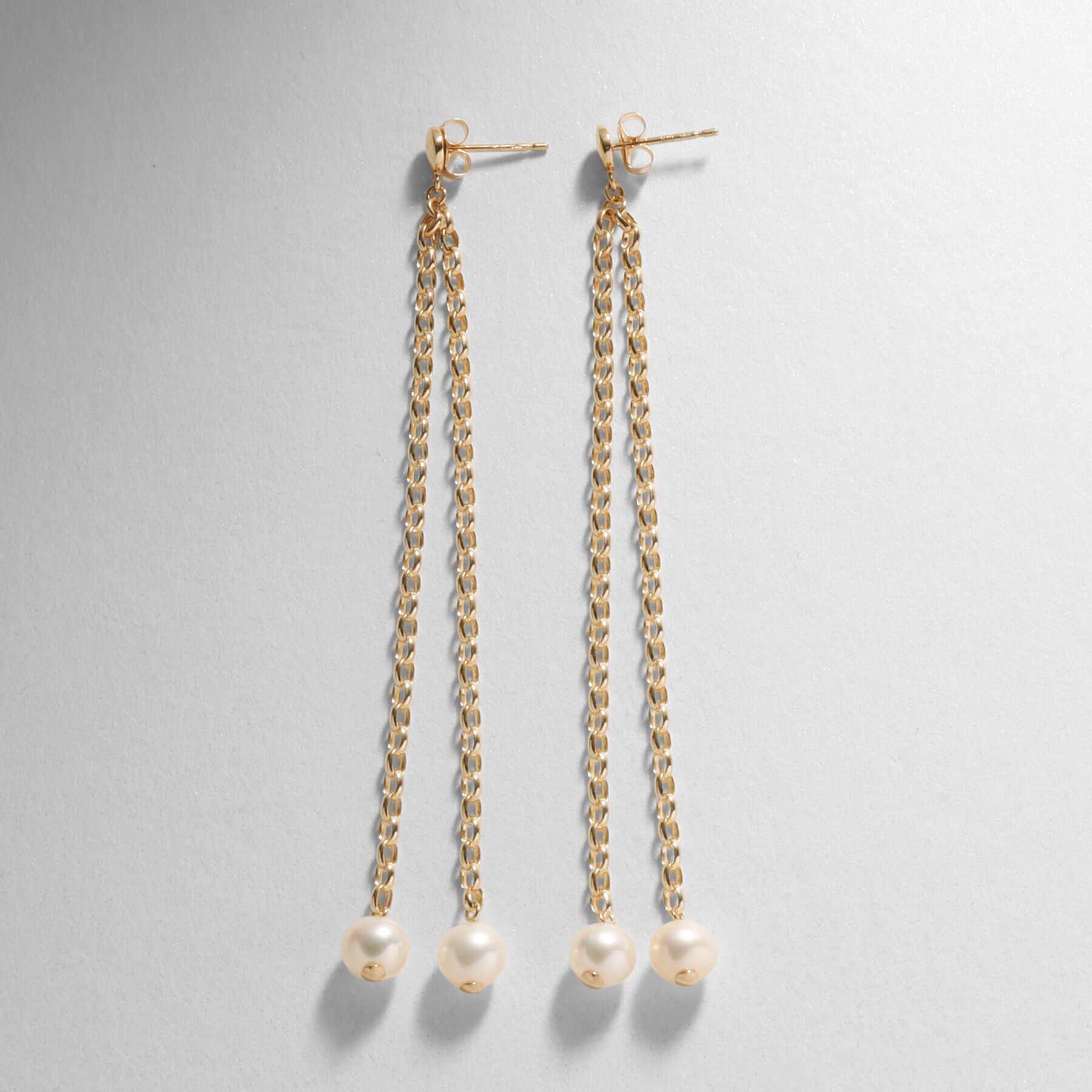 COCOSHNIK「K10パール MVフリンジ スタッドピアス」|ピアス|