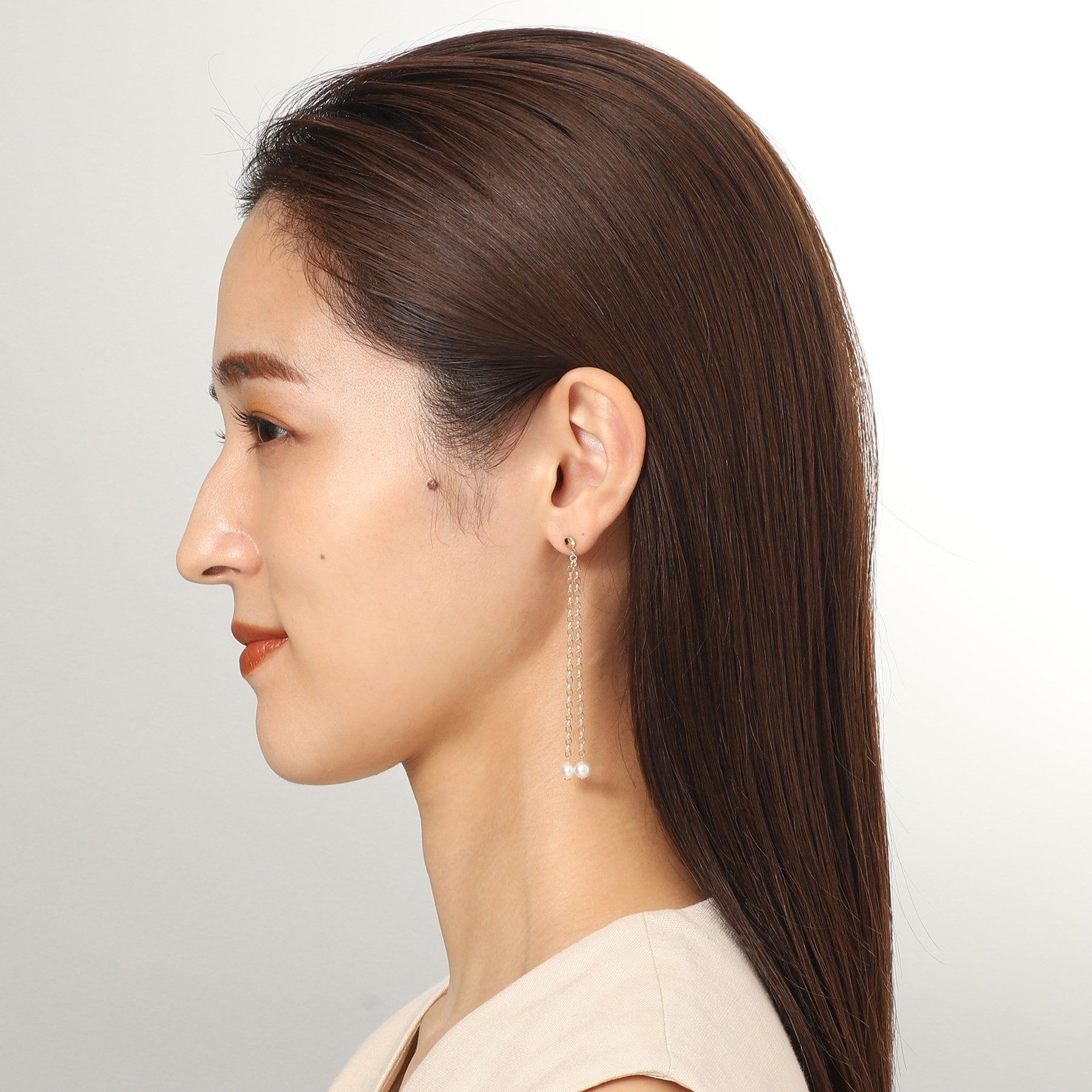 COCOSHNIK「K10パール MVフリンジ スタッドピアス」|ピアス|