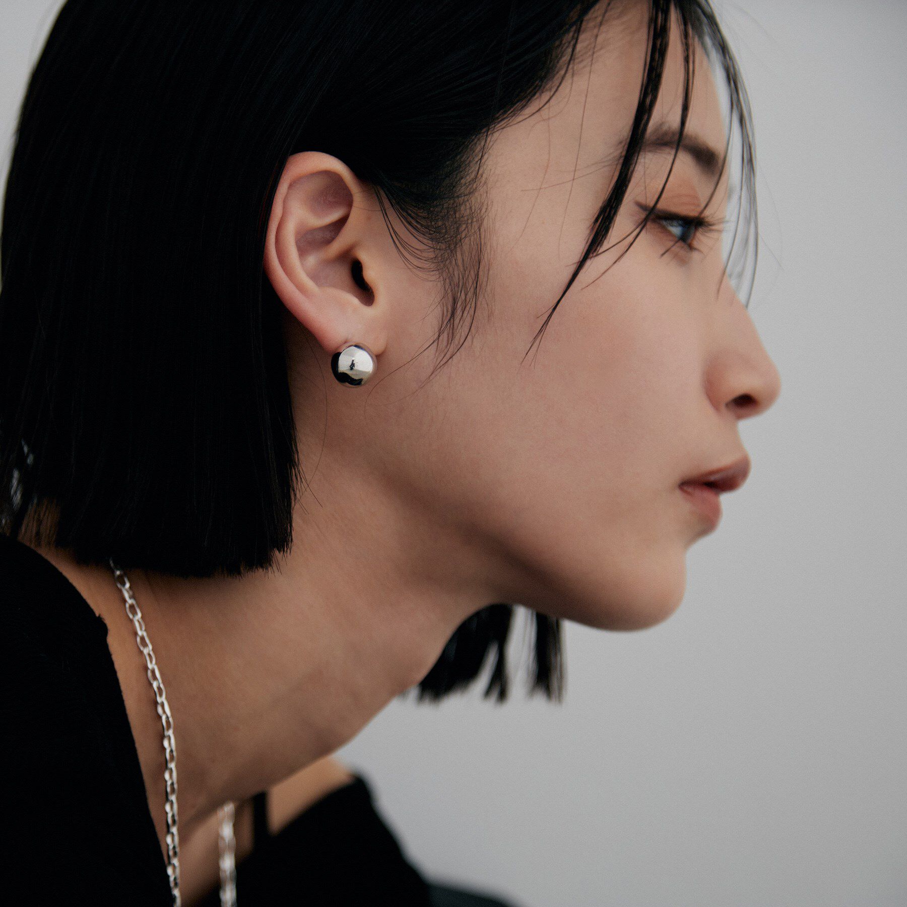 COCOSHNIK ONKITSCH「シルバー ホロウピアス ボールスタッドM」|ピアス|