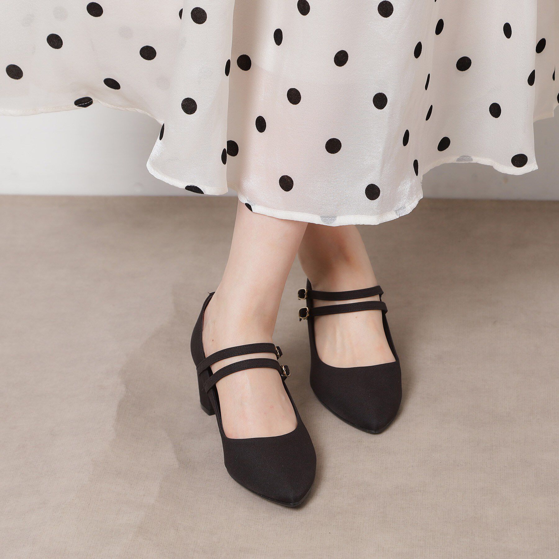 ESPERANZA「Wストラップパンプス」|パンプス|