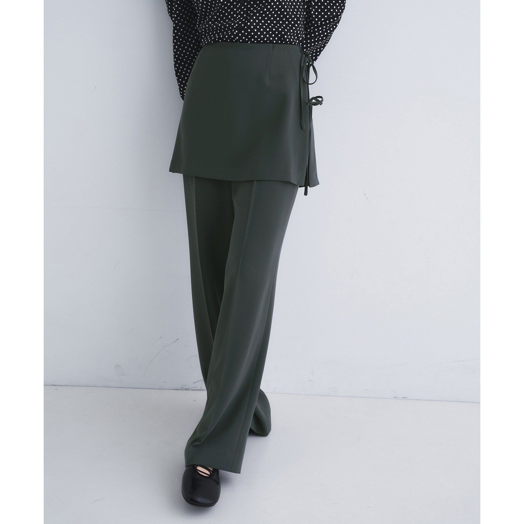 CODE A「layered skirt pants」|その他|チャコールグレー(0