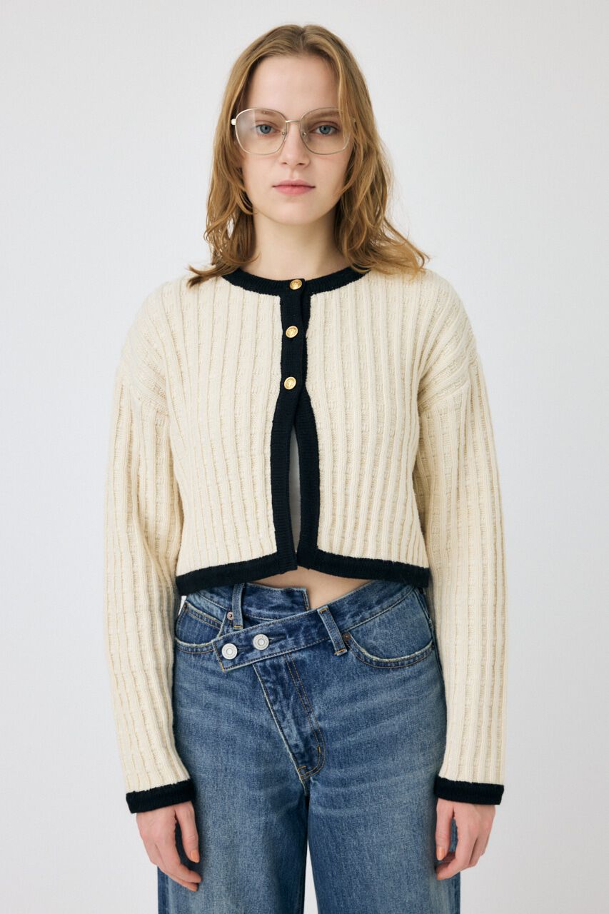 MOUSSY「BI COLOR ニットカーディガン」|カーディガン|