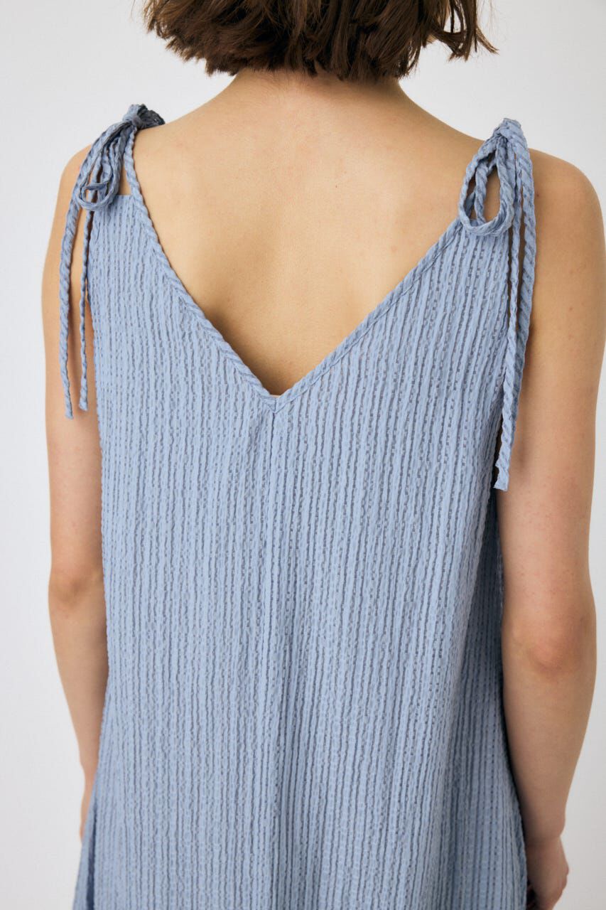 MOUSSY「SHEER GINGHAM キャミドレス」|ワンピース|