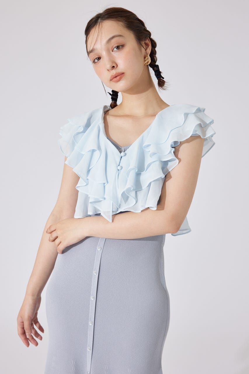 rienda「フリルブラウスセットニットマーメイドワンピース」|ワンピース|